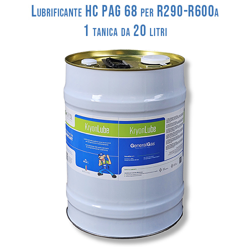Lubricant KryonLube HC PAG 68 - R290 and R600a - Metal canister 20 lt.
