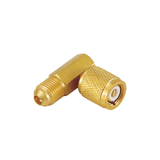 Adattatore 90° in Ottone per Valvola 5/16 SAE femmina girevole, Uscita 5/16 SAE Maschio (Value V01) - Foto 1 