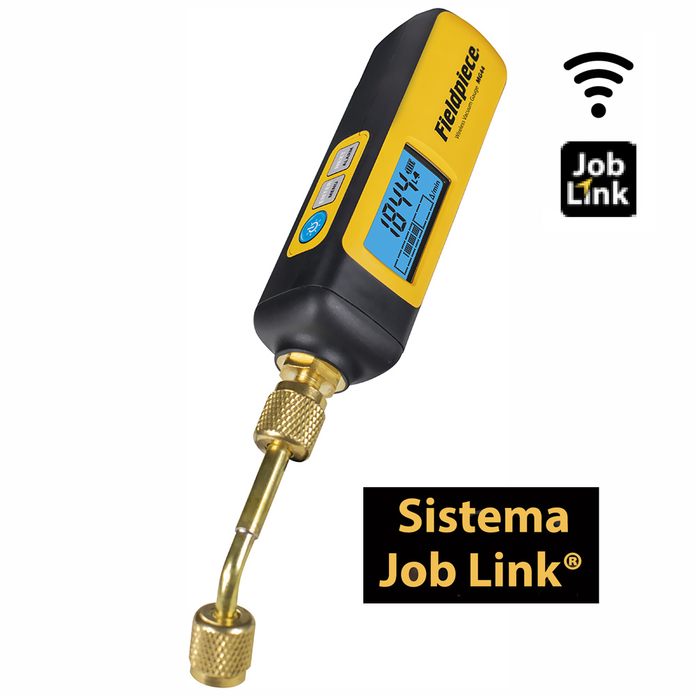 Fieldpiece USA - MG44 - Vacuometro professionale wireless (sistema JobLink) - intervallo di misura 0-25.000 micron (0-3.333 Pascal, 0-33 mbar) - Rapporto di Taratura incluso