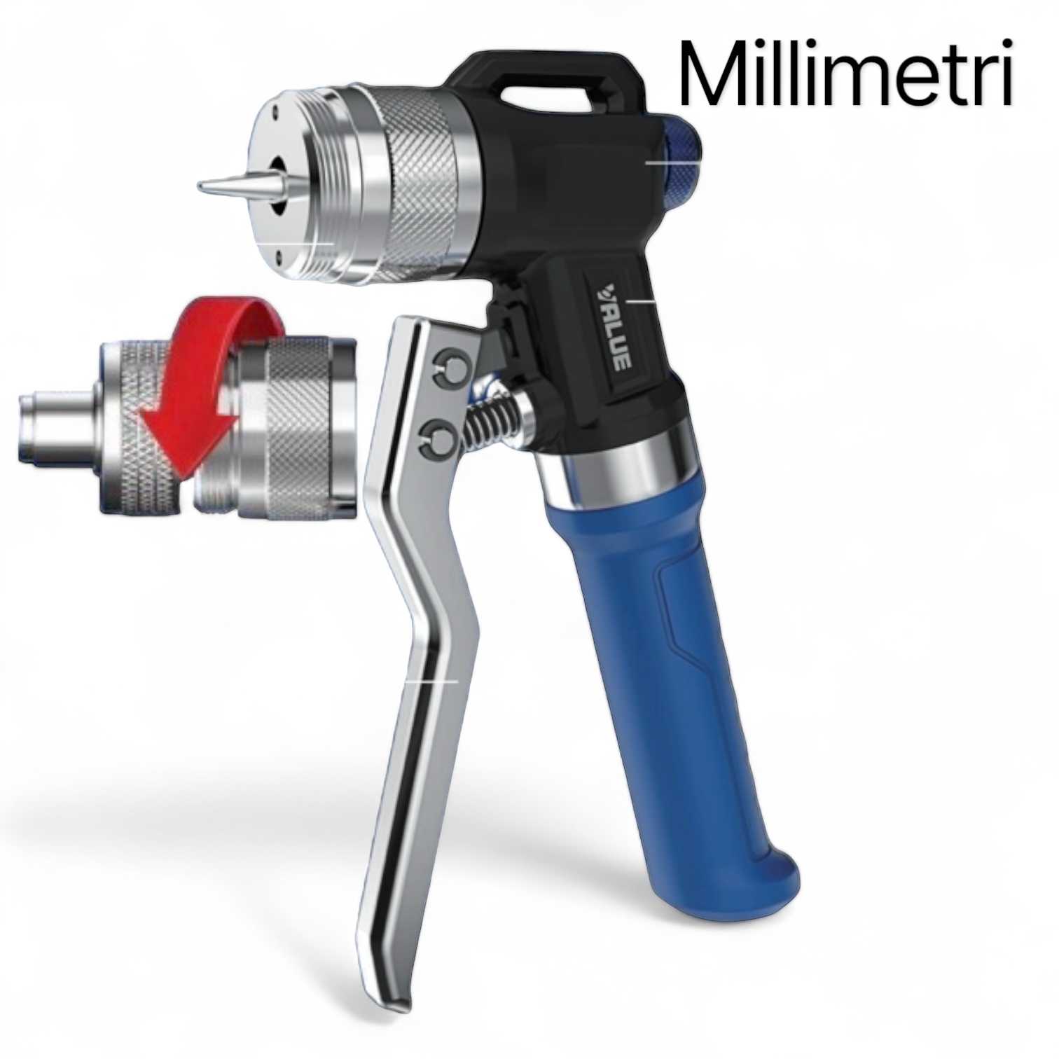 VALUE Hydraulic copper tube expander HVACR VHE-29EM, suitable for copper tubes dia. 10, 12, 15, 16, 18, 22, 28 mm, packaged in blow case