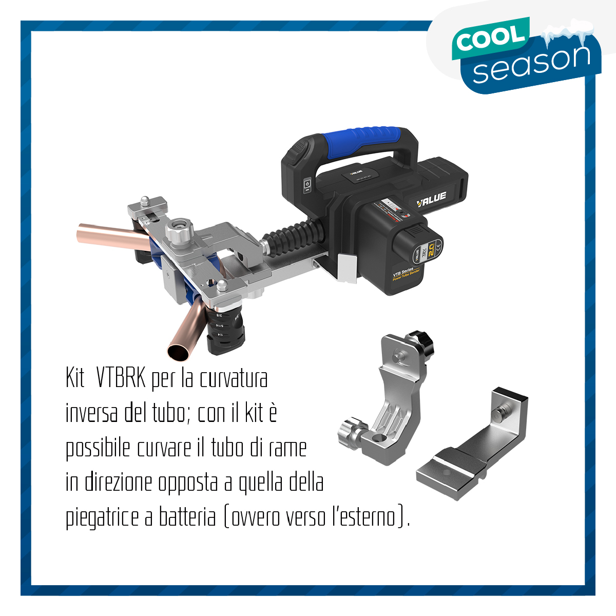 VALUE Kit VTBRK per la piegatura inversa del tubo in rame (accessorio per curvatubi a batteria VTB-22L)