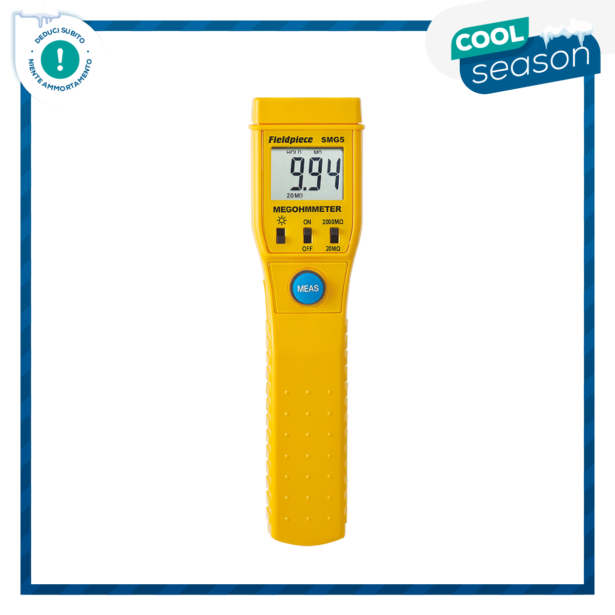 Fieldpiece USA SMG5 - Digital Megohm Meter - Megger - Evaluate Compressor Insulation, Helps to Predict Compressor Failure.