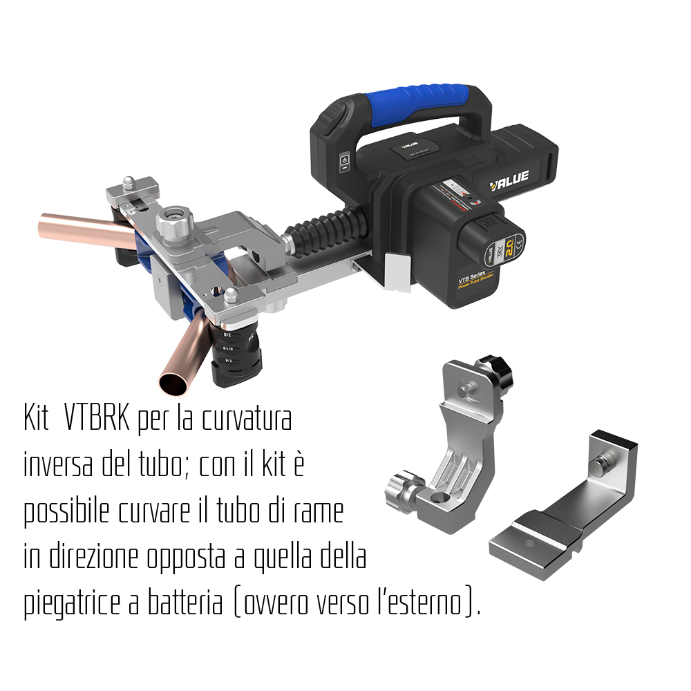 VALUE Kit VTBRK per la piegatura inversa del tubo in rame (accessorio per curvatubi a batteria VTB-22L)