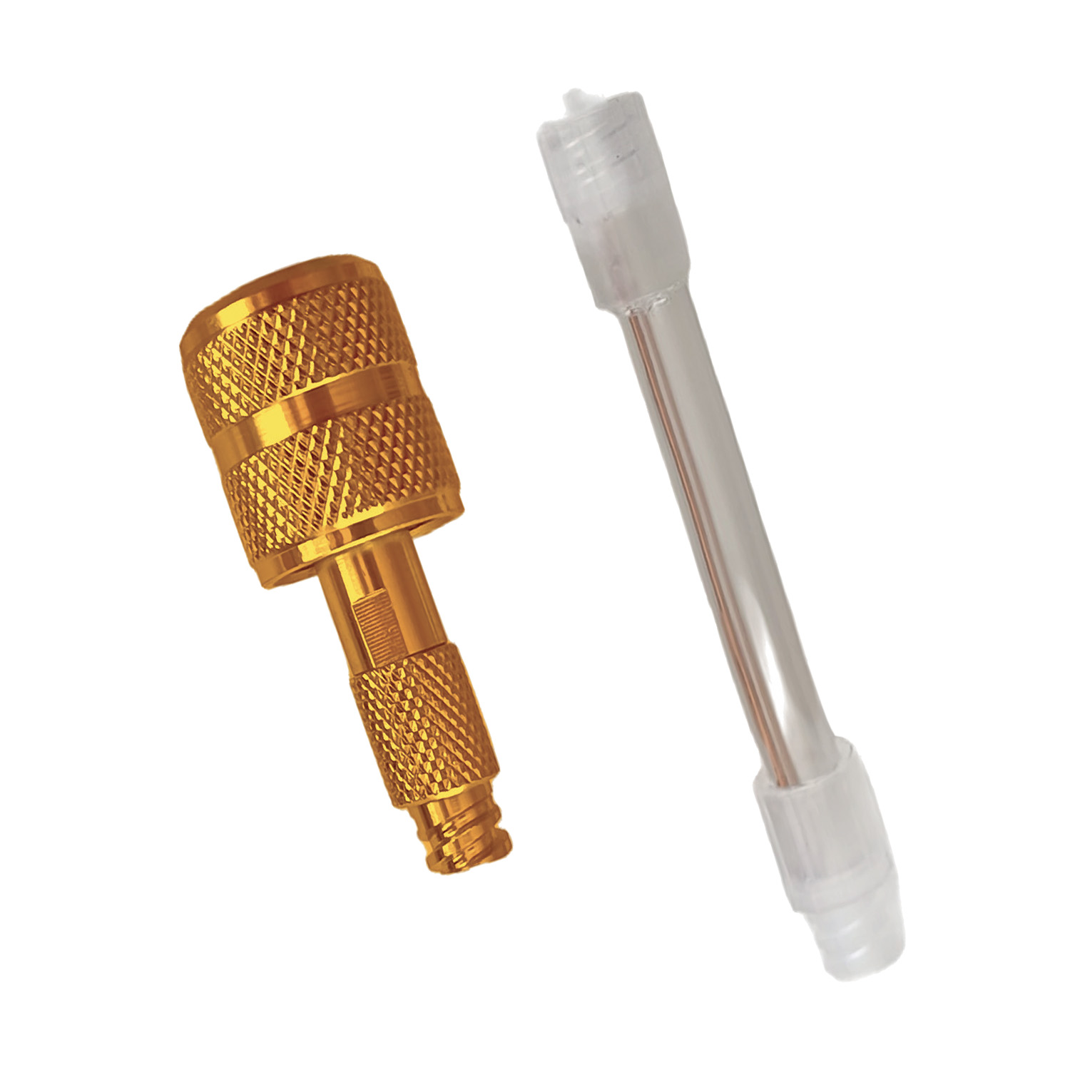 Attacco SMART HVACR 5/16 corredato di prolunga flessibile in materiale plastico, adatto per utilizzo con siringhe e cartucce da 8 ml. (attacco standard Luer-Lock), in astuccio di cartone 