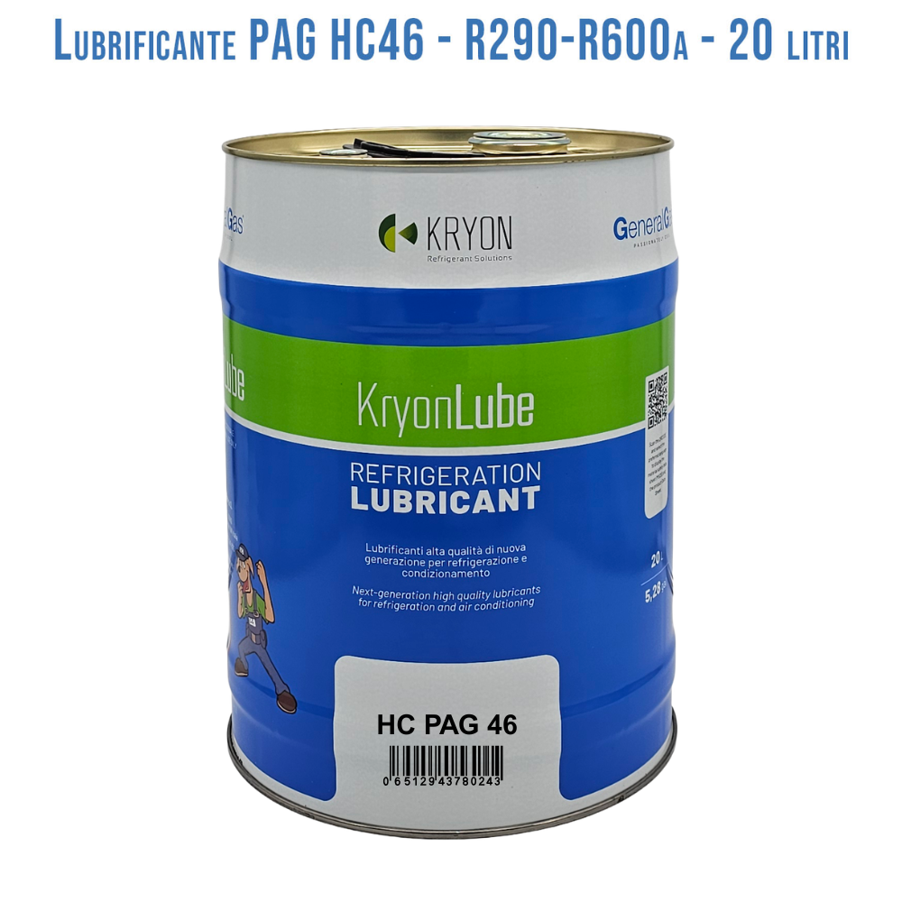 Olio Lubrificante KryonLube HC PAG 46 - R290 e R600a - Tanica in metallo da 20 lt.