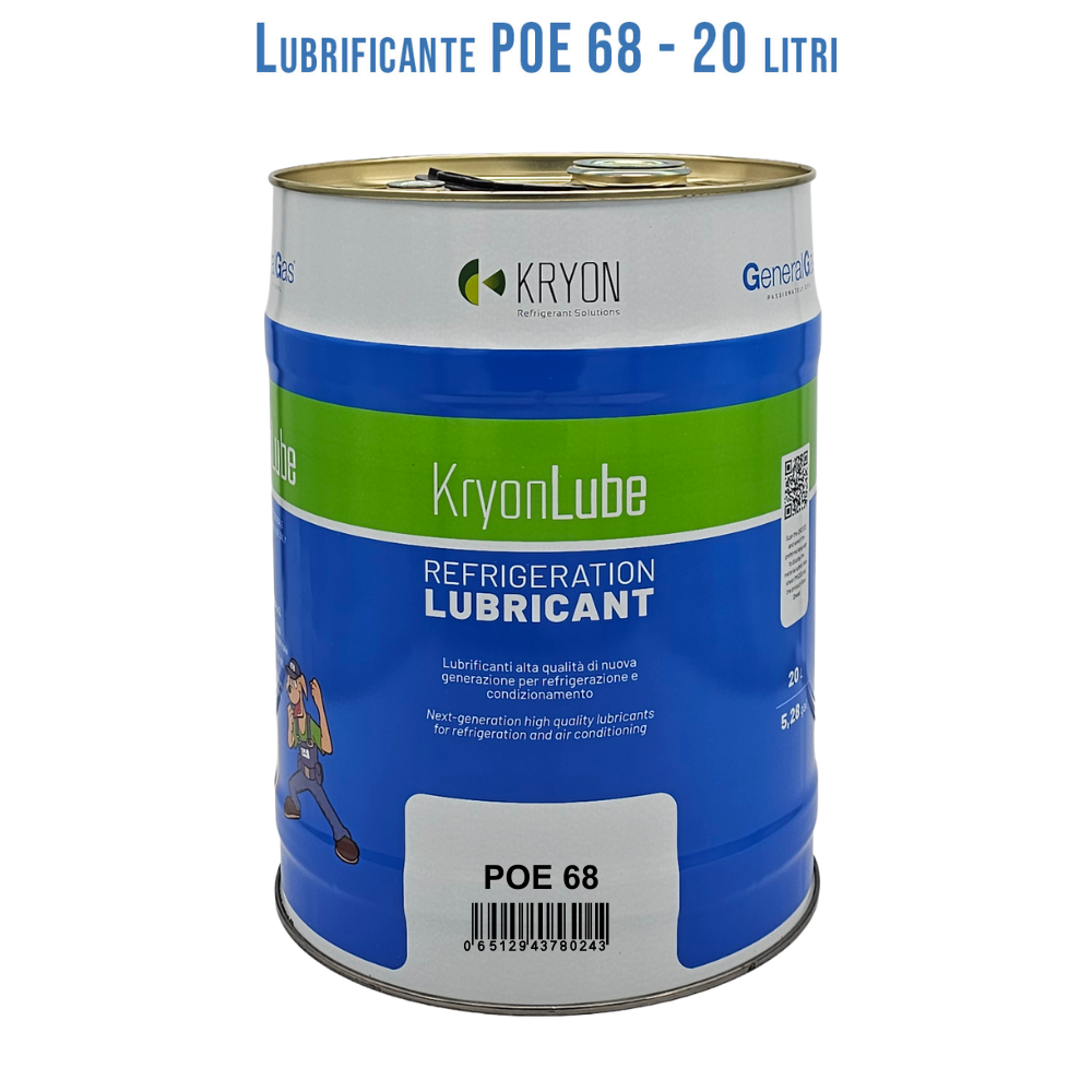Olio Lubrificante HVACR KryonLube POE 68 -  polyol estere - Tanica in metallo da 20 lt.