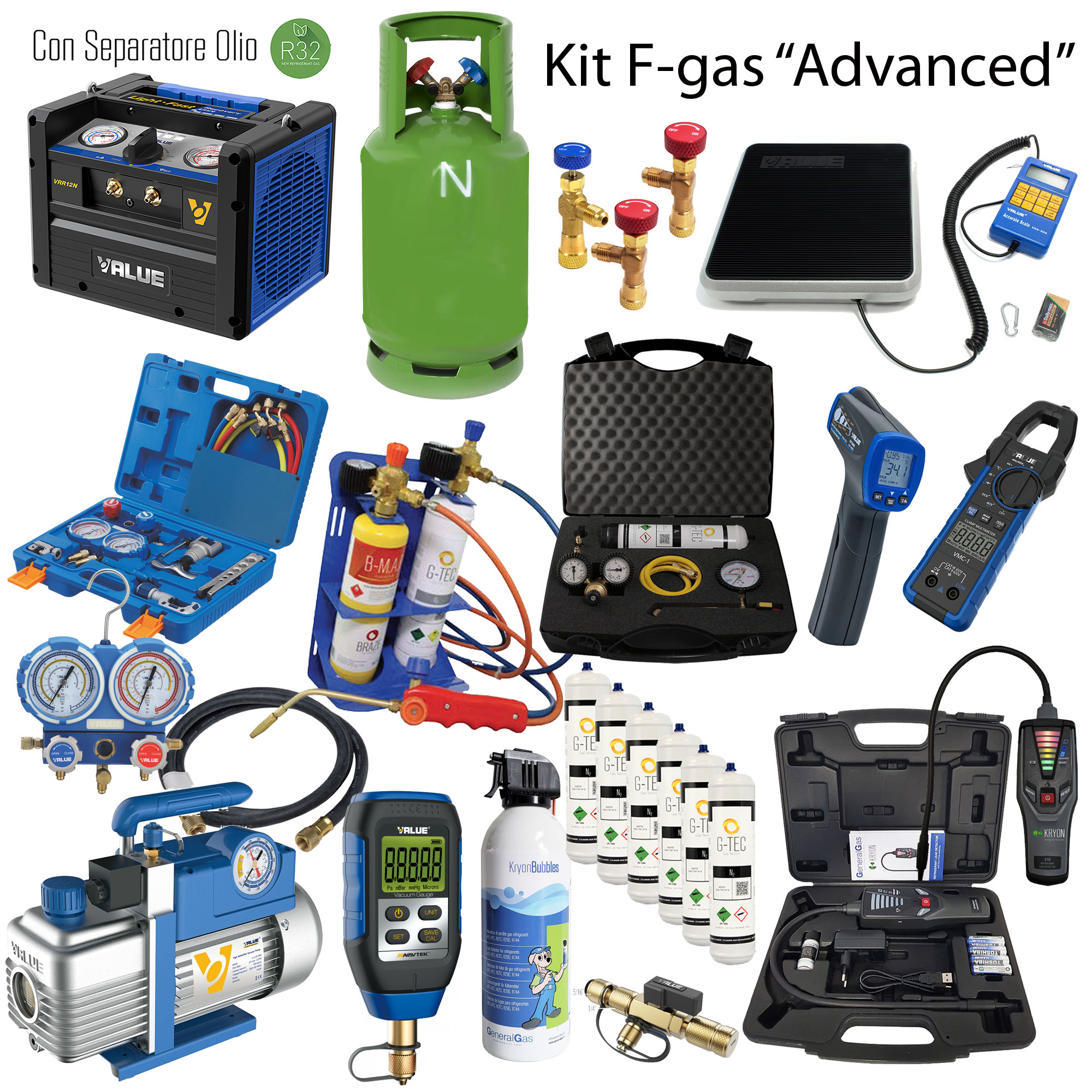 Kit ADVANCED F-GAS: attrezzature HVACR in kit completo