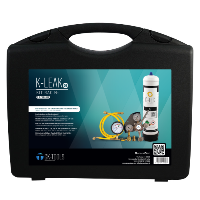 K-Leak Tester N2 PREMIUM Germany - Kit cercafughe azoto per impianti Refrigerazione & A/C