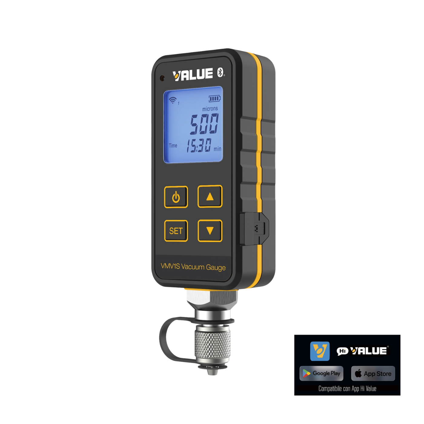 VALUE VMV1S Vacuometro Digitale wireless, con sensore di vuoto Pirani