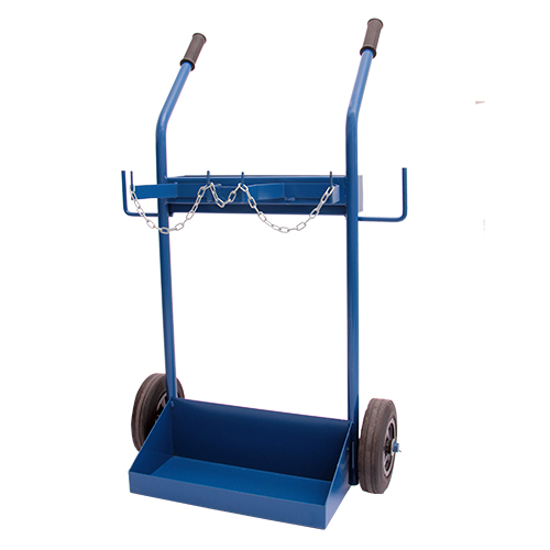 Steel made two-cylinder cart - Ox/Ac - suitable to hold and move 2 cylinders 14 lts.