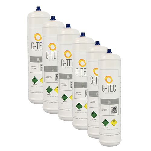 Oxygen Cylinder G-OXYGEN 0,95 lt / 0,112 mc (112 liters) - pack of 6 pieces