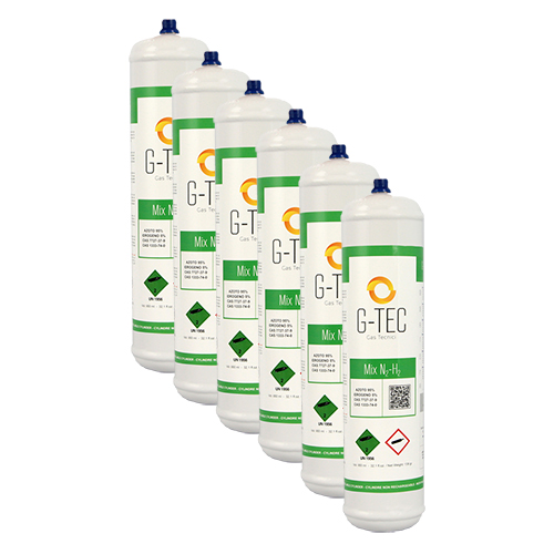 Nitrogen/Hydrogen 5% Cylinder G-Mix for leak test - 0,95 lt /0,105 mc (105 liters) - connection M10x1 - pack of  6 pieces