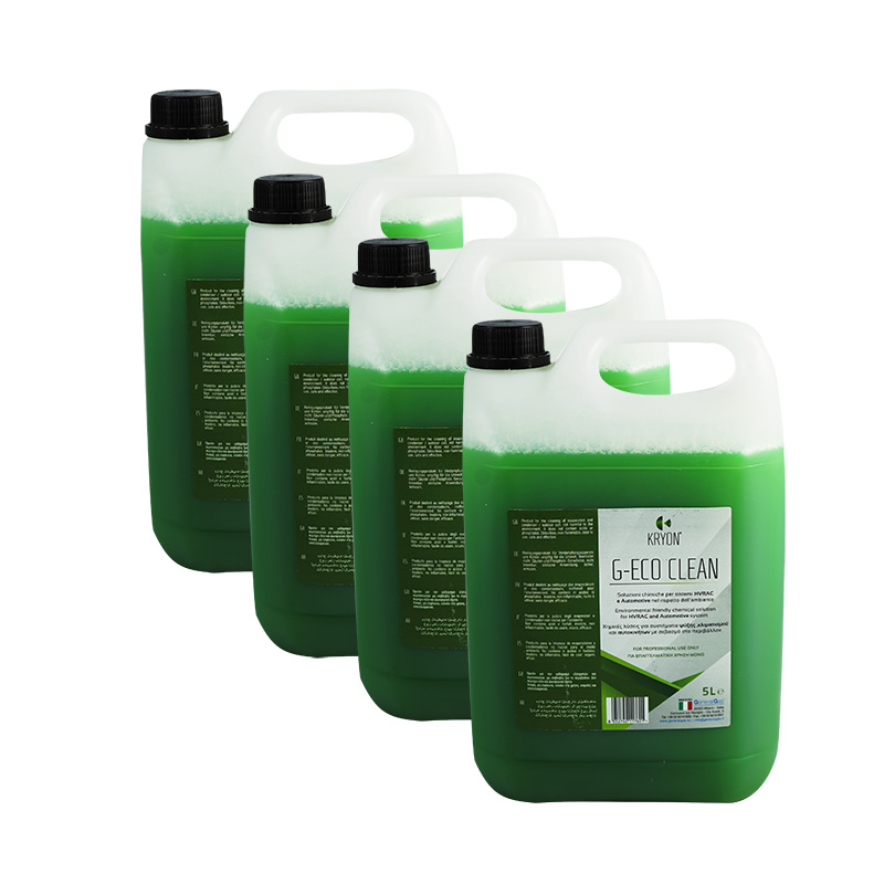 G-Eco Clean - pulizia e sanitizzazione evaporatori e condensatori -base alcalina - n° 4 confezioni da 5 Litri