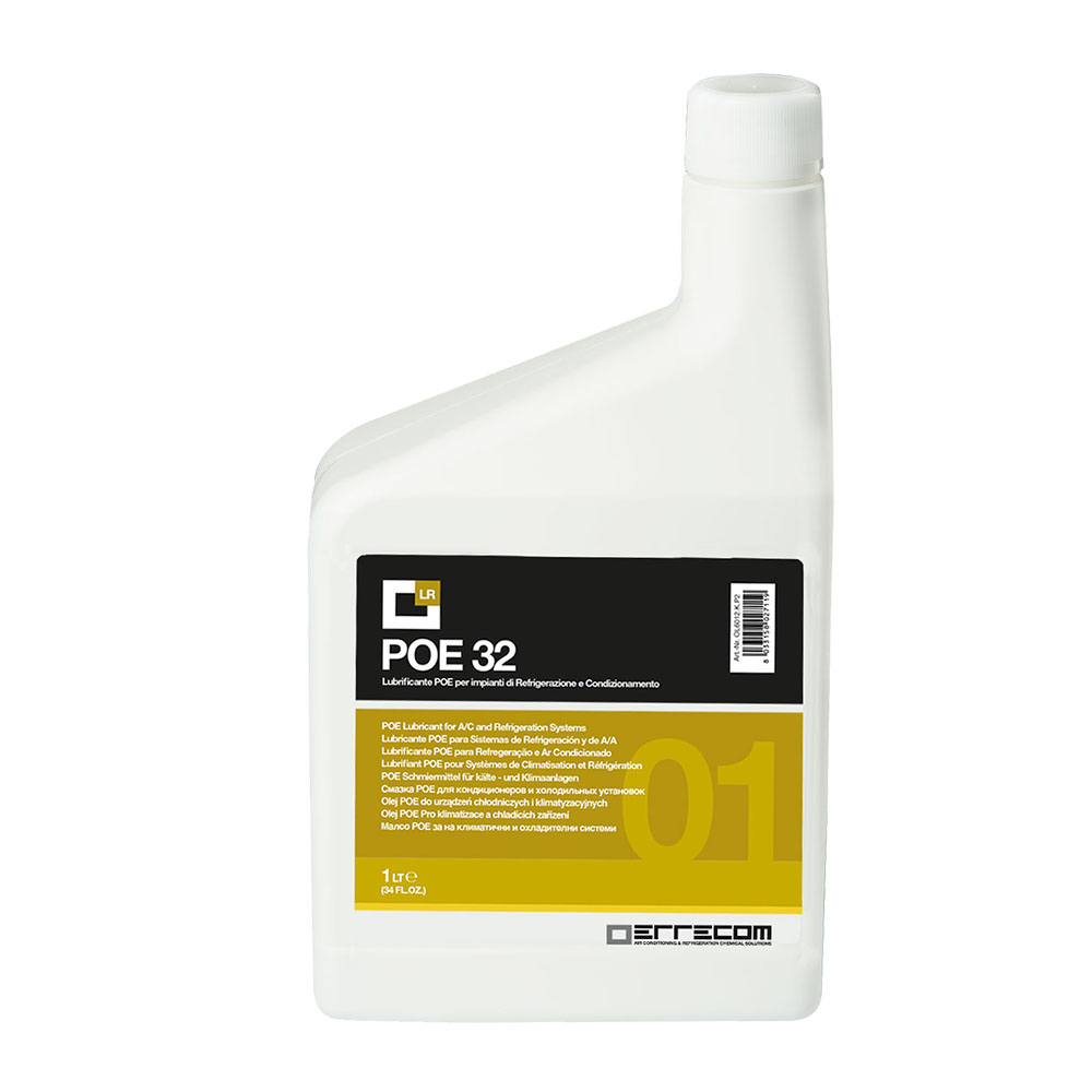 Olio lubrificante R&AC Polyol Estere (POE) Errecom 32 - Tanica in Plastica da 1 lt. - Confezione n° 12 pz. (totale 12 litri)