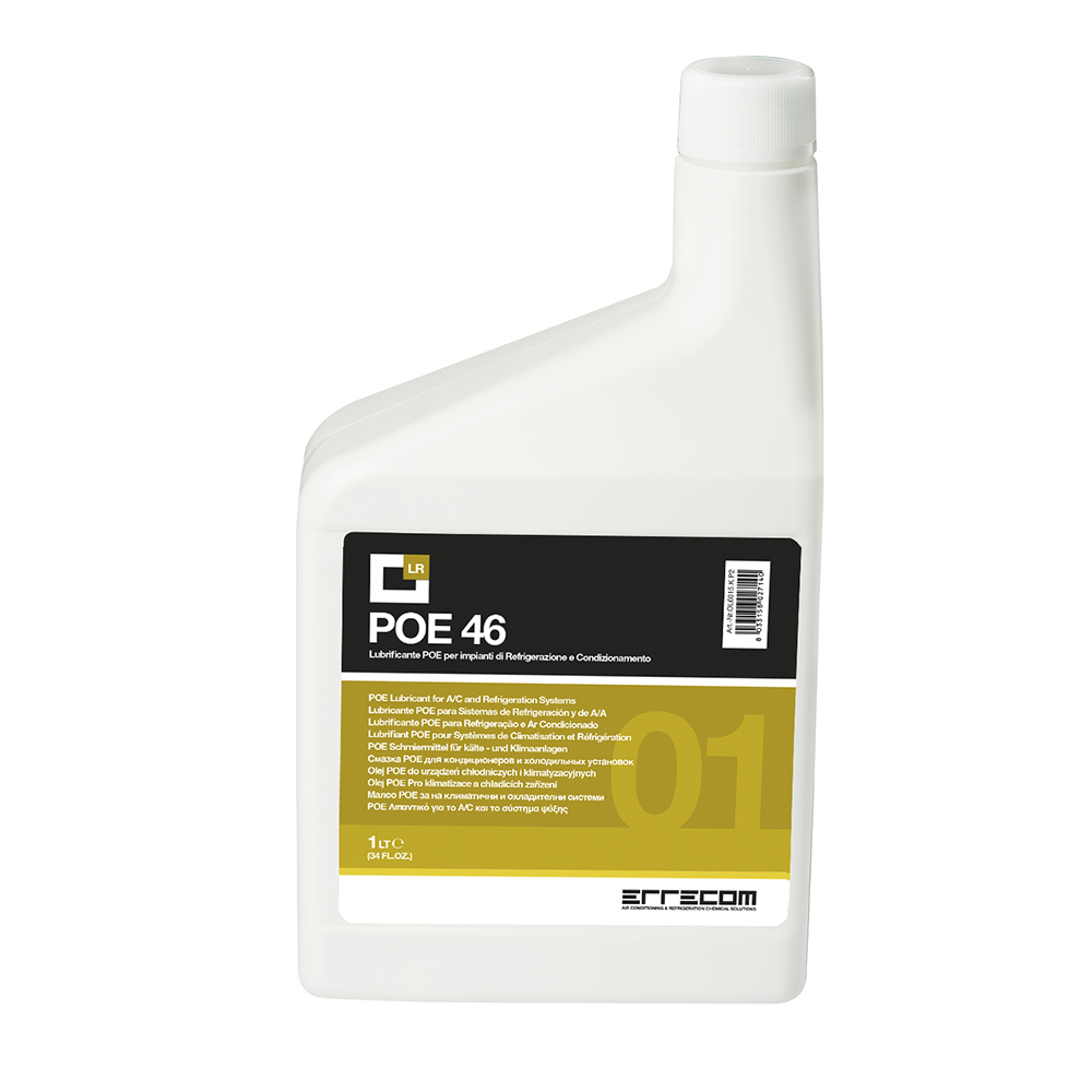 Olio lubrificante R&AC Polyol Estere (POE) Errecom 46 - Tanica in Plastica da 1 lt. - Confezione n° 12 pz. (totale 12 litri)