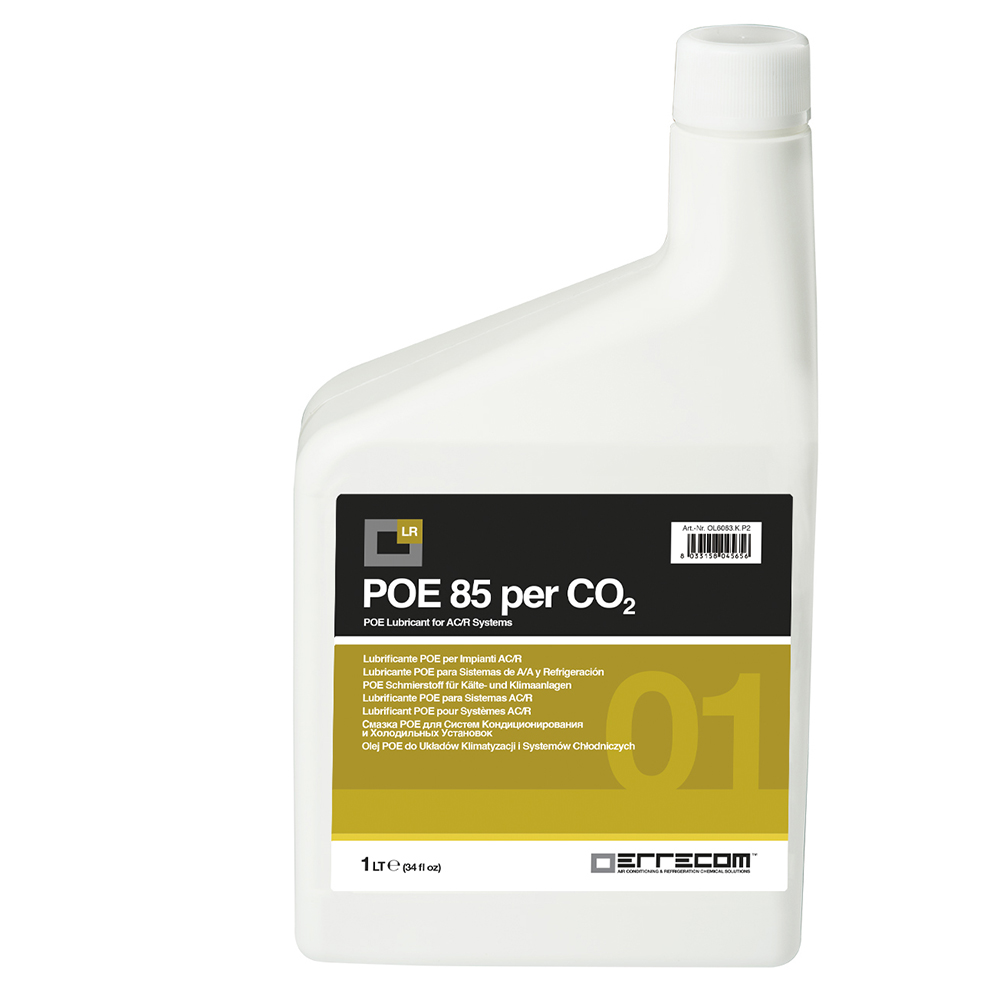 12 x Commercial Refrigeration Polyol Ester (POE) lubricant oil specific to CO2 Errecom 85 - Plastic Tank 1 lt. - Package # 12 pcs. (total 12 liters)