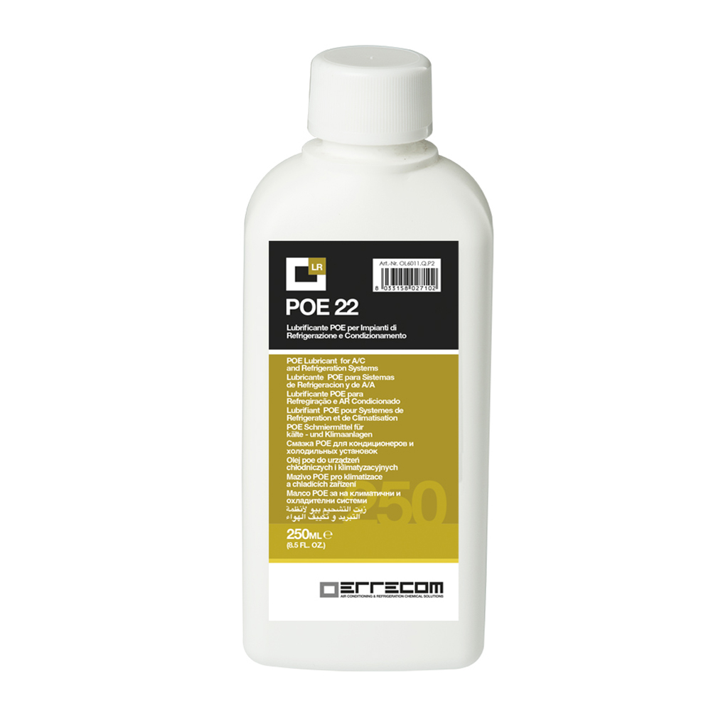 24 x Olio lubrificante R&AC Polyol Estere (POE) Errecom 22 - Tanica in Plastica da 250 ml. - Confezione n° 24 pz. (totale 6 litri)