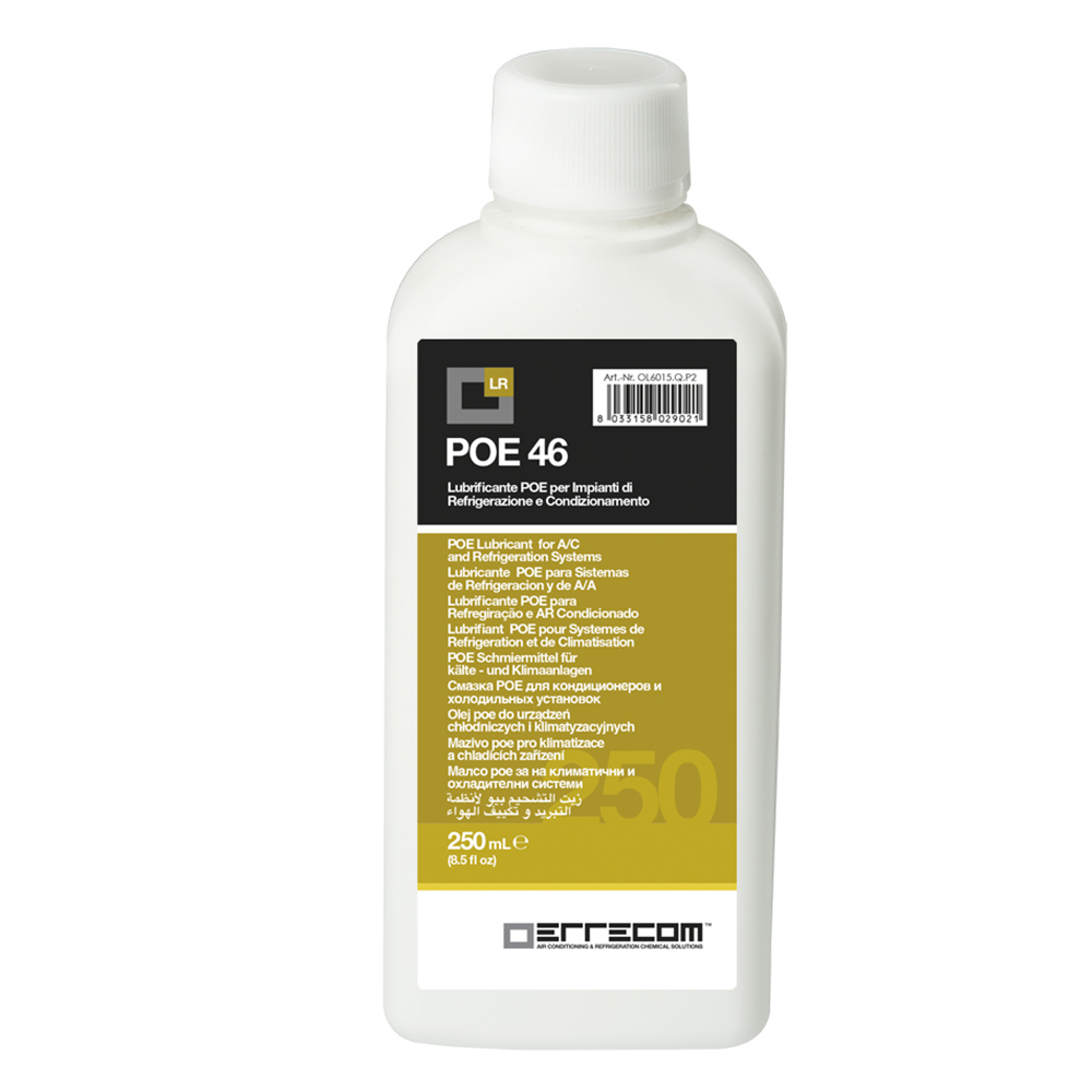 24 x Olio lubrificante R&AC Polyol Estere (POE) Errecom 46 - Tanica in Plastica da 250 ml. - Confezione n° 24 pz. (totale 6 litri)