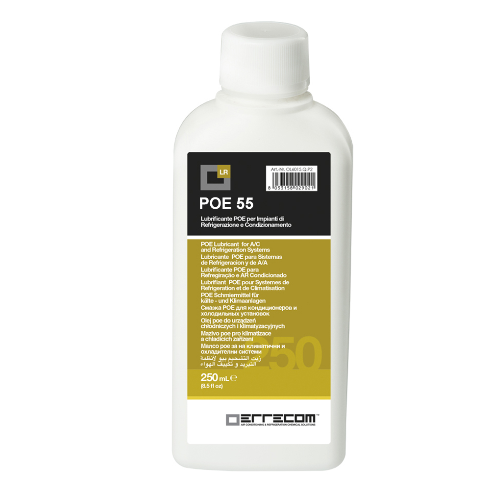 Olio lubrificante R&AC Polyol Estere (POE) Errecom 55 - Tanica in Plastica da 250 ml. - Confezione n° 24 pz. (totale 6 litri)