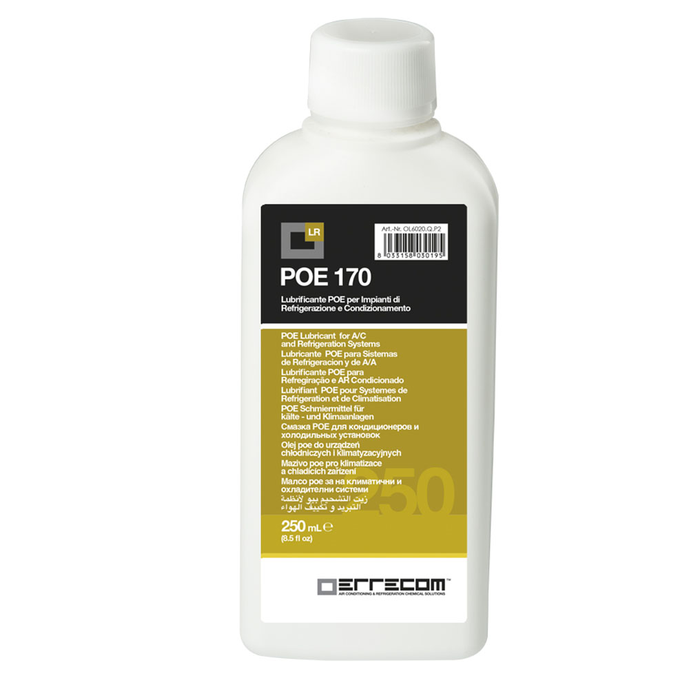 24 x R&AC Polyol Ester (POE) lubricant oil Errecom 170 - Plastic Tank 250 ml. - Package # 24 pcs. (total 6 liters)
