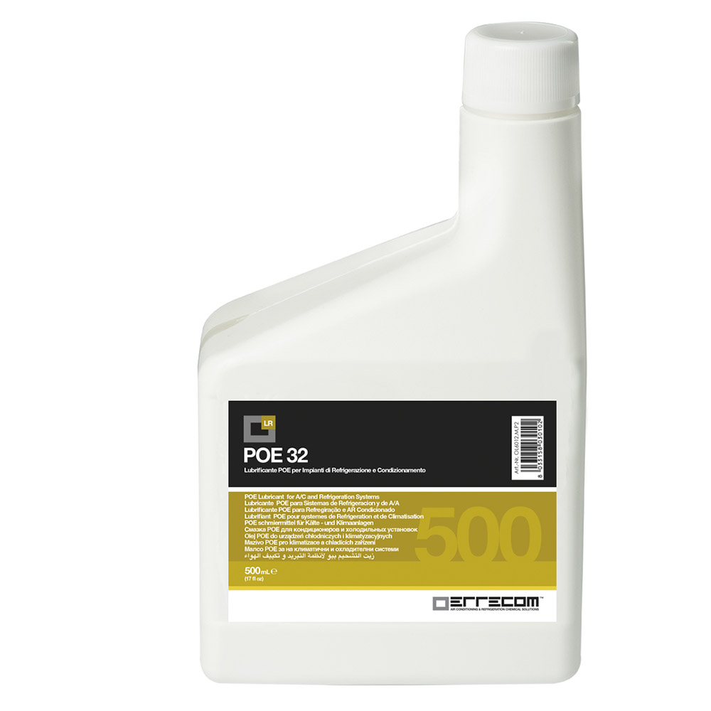 Olio lubrificante R&AC Polyol Estere (POE) Errecom 32 - Tanica in Plastica da 500 ml. - Confezione n° 12 pz. (totale 6 litri)