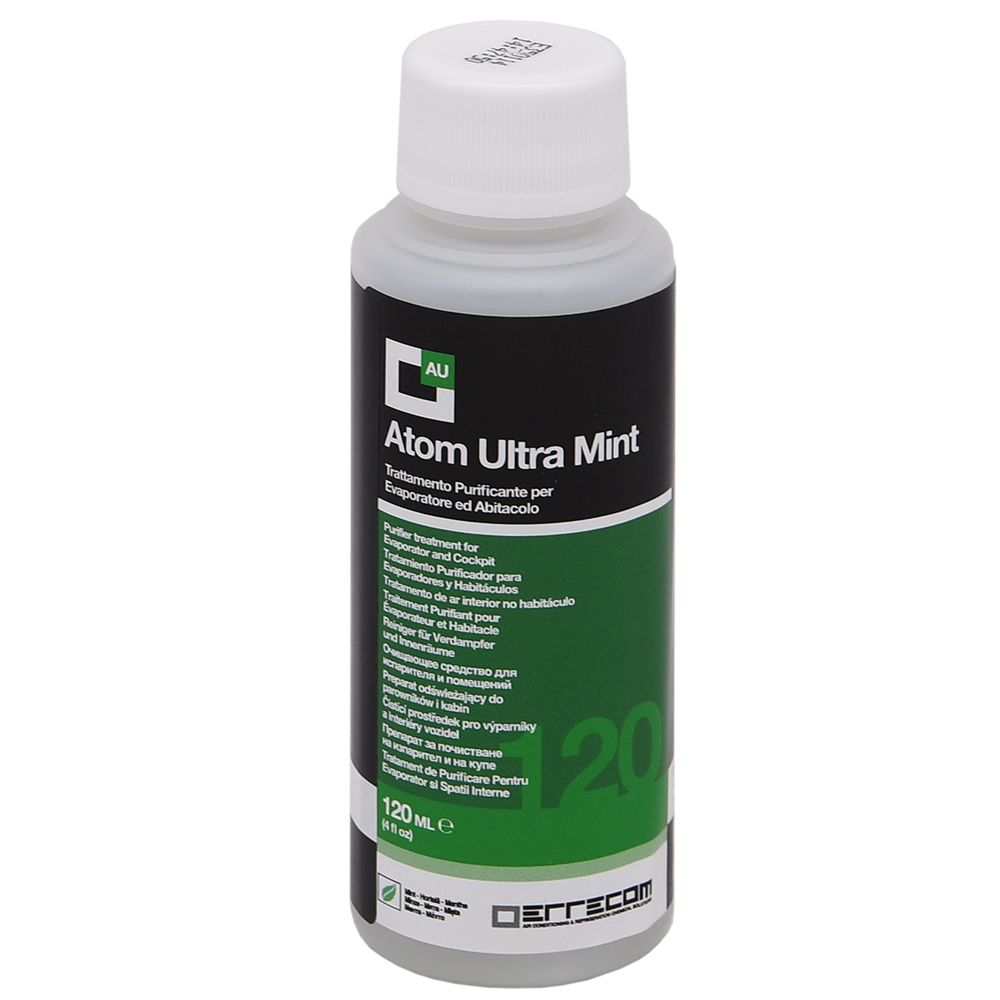 12 x Disinfettante - kit di ricariche trattamento Purificante per Nebulizzatore Ultrasonico - ATOM ULTRA da 120 ml - MINT - Disinfettante registrato in Germania (N69544) - n° 12 pz.