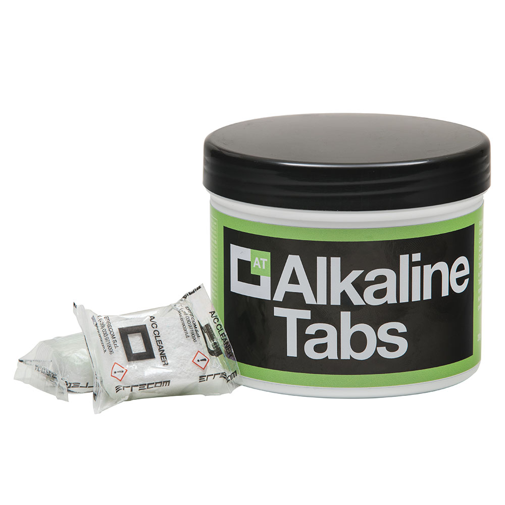 12 x Alkaline Cleaner for Condenser in Tablets - ALKALINE TABS - Jar 18 Tabs - Package # 12 pcs.