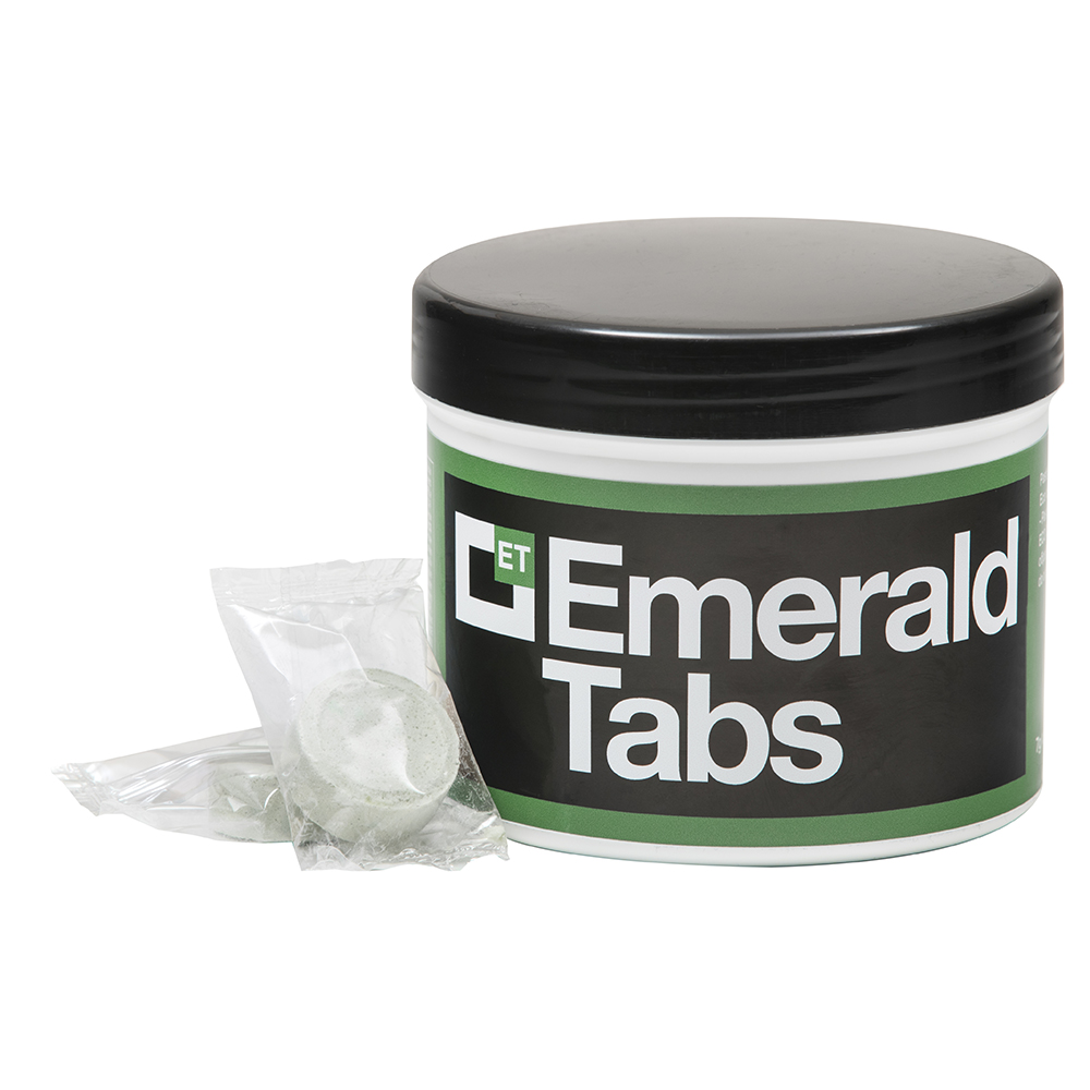 12 x Biodegradable Tablets for cleaning of condensed water drain in Split and Fan-Coil - EMERALD TABS - Jar 18 Tabs - Package # 12 pcs.
