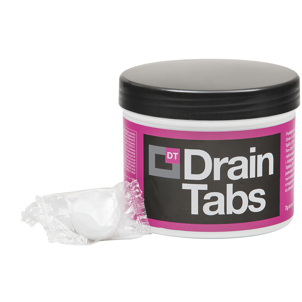 12 x Tablets for cleaning of condensed water drain in Split and Fan-Coil - No Biocide - DRAIN TABS - Jar 18 Tabs - Package # 12 pcs.