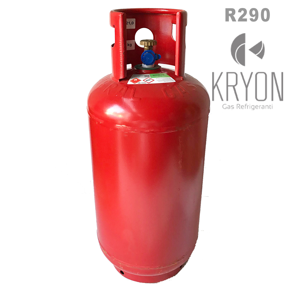 R290 Kryon® 290 (bombola inclusa) - grado refrigerazione 2.5-99,5% in Bombola 40 Lt. - 17 Kg - valvola W 20,0 x 1/14” LH (accisa assolta)