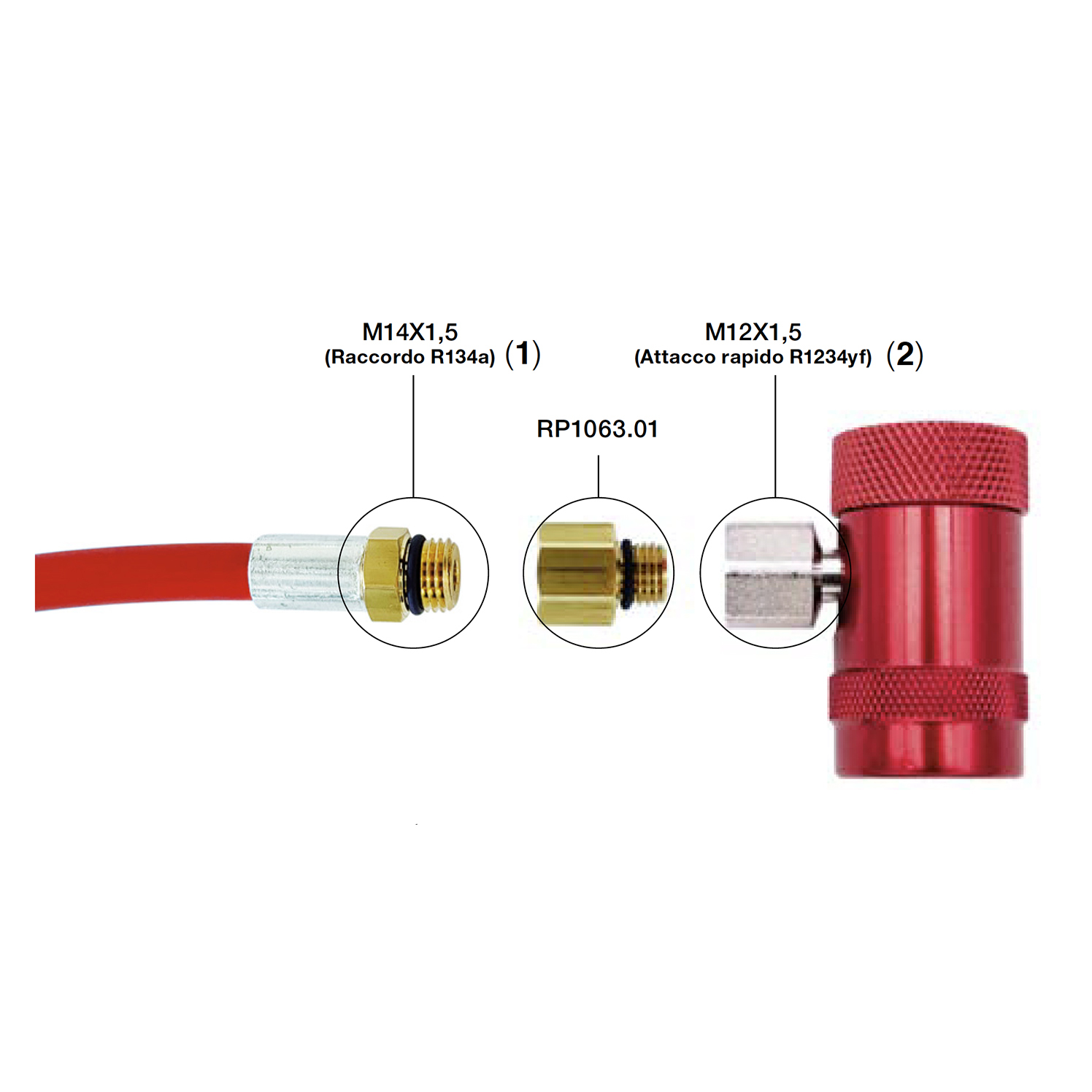 Raccordo - M14x1,5 Femmina x M12x1,5 Maschio - Confezione n° 1 pezzo