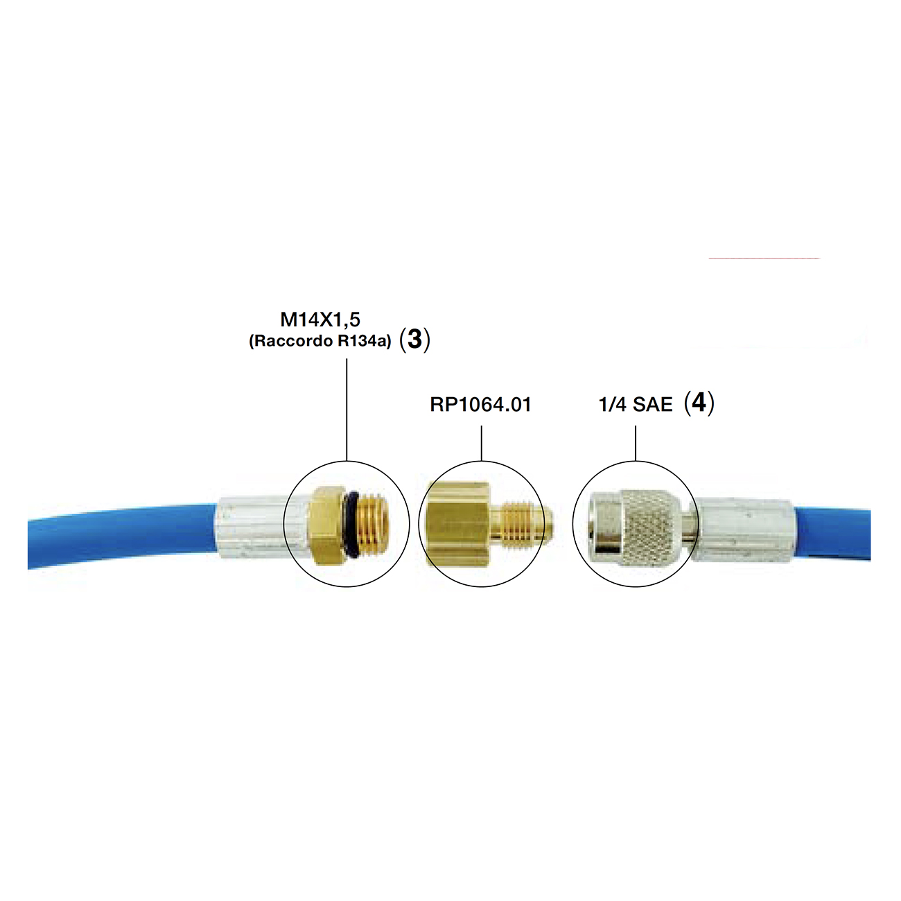 Raccordo - M14x1,5 Femmina x 1/4 SAE Maschio  - Confezione n° 1 pezzo