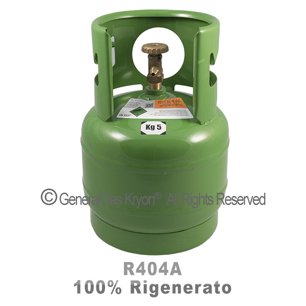 R404A 100% Rigenerato (conforme std. qualitativo AHRI-700) in Bombola Kryobox 6,4 litri / 42 bar - 5 Kg