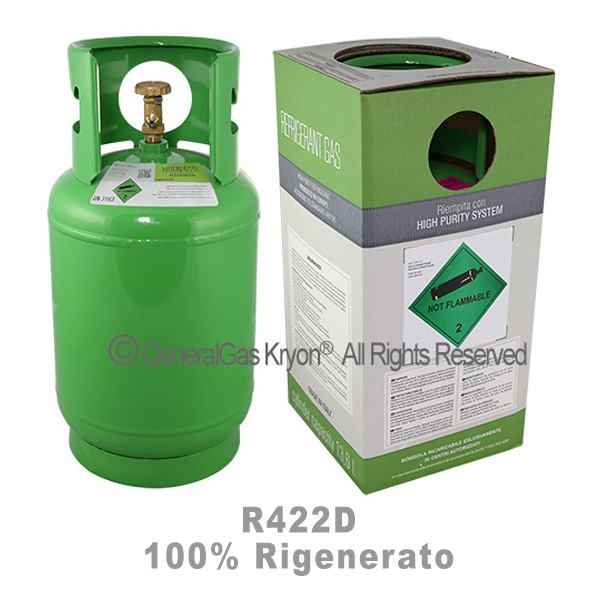 R422D 100% Rigenerato (conforme std. qualitativo AHRI-700) in Bombola Kryobox 13,6 Lt - 10 Kg / 42 bar 