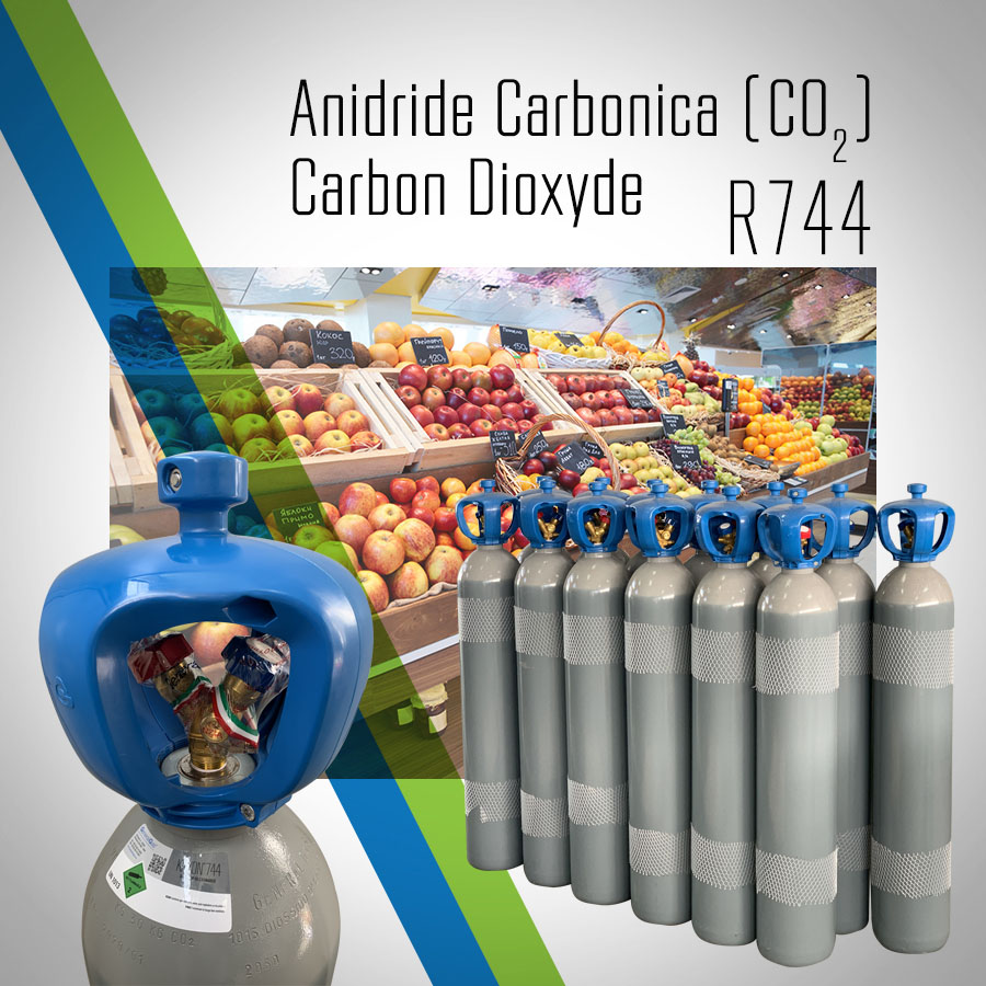 R744 Kryon® 744 - CO2 anidride carbonica refrigerazione in Bombola a Rendere - 40 Lt - 30 Kg - valvola bifase (liquido + gas)