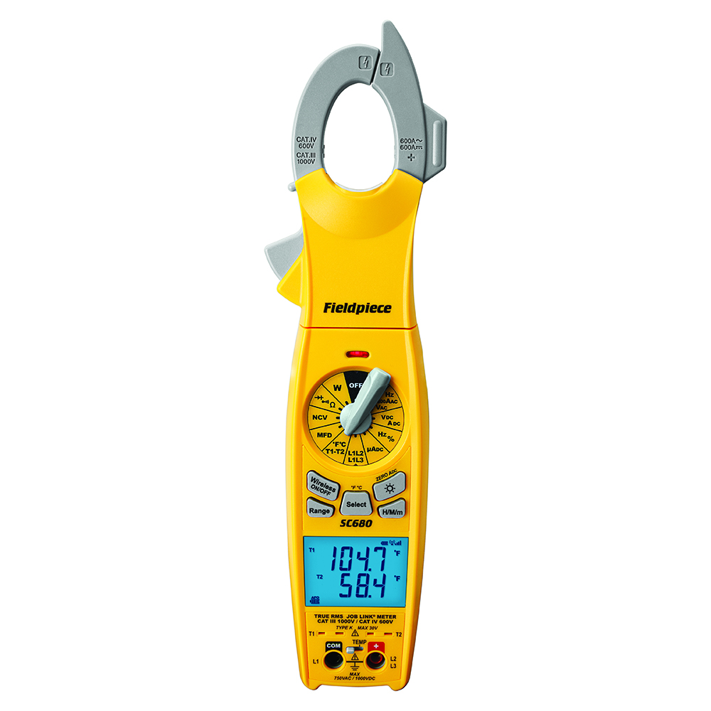 Fieldpiece USA - SC680 INT - Wireless Power Clamp Meter (wireless Job Link) - Calibration Report included