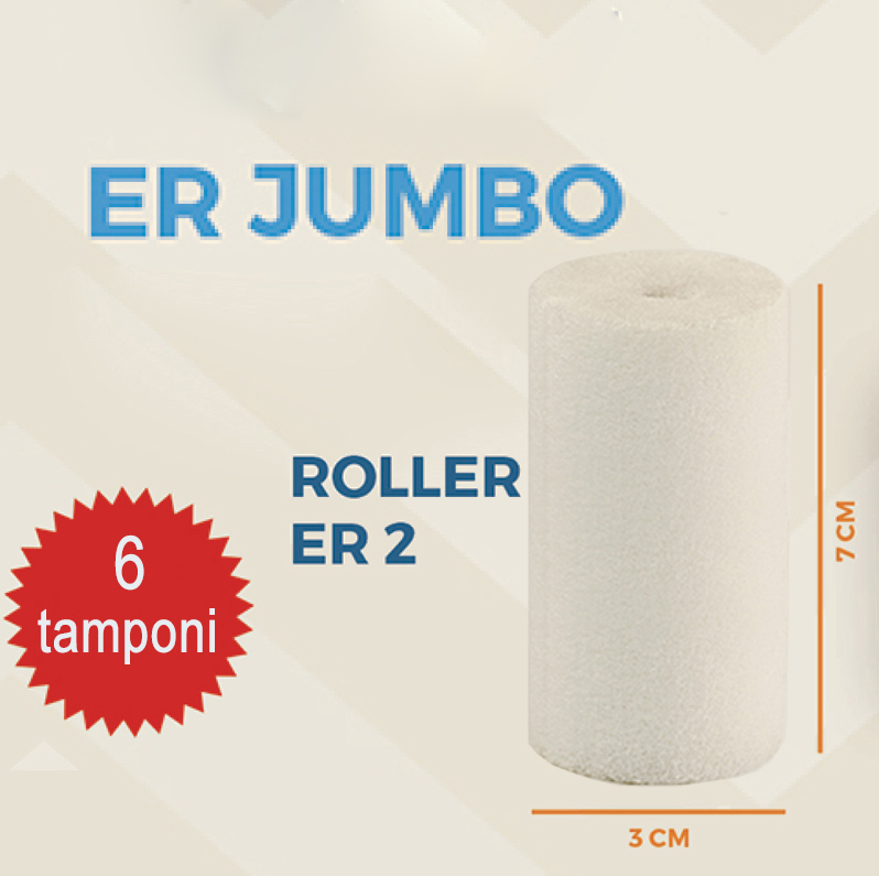 BKFLASH - 6 x ROLLER ER2 JUMBO - spare parts kit composed by 6 big roller sponge pads (for bottle cap. 40 ml)