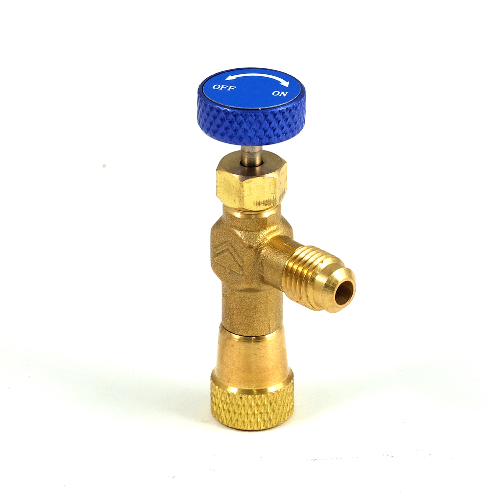 Refrigerant Retention Control Valve (shut-off) R410 - inlet ¼ SAE RH – outlet 1/4 RH