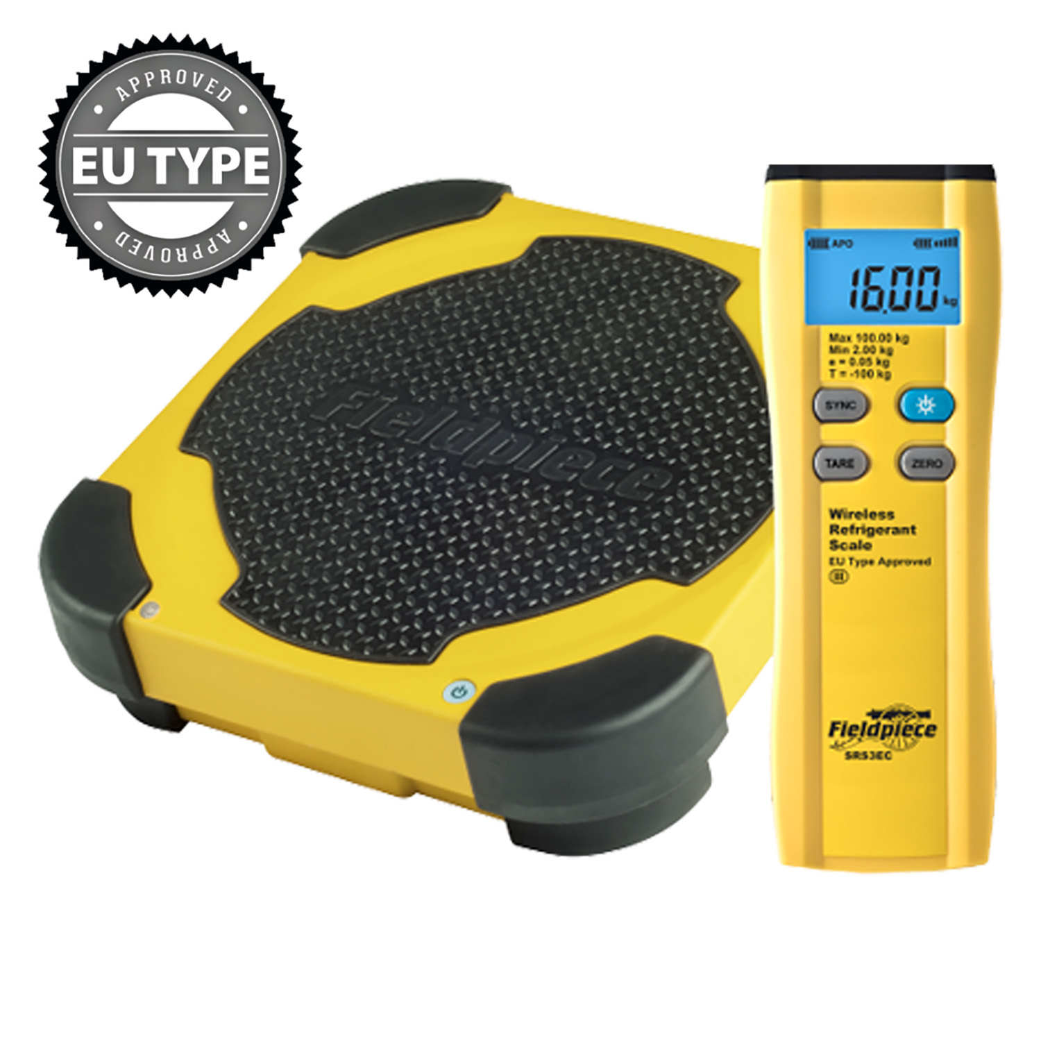 Fieldpiece USA - SRS3EC Wireless Refrigerant Scale - EU certification - max load 100 kg (220 lbs) - Calibration Report included
