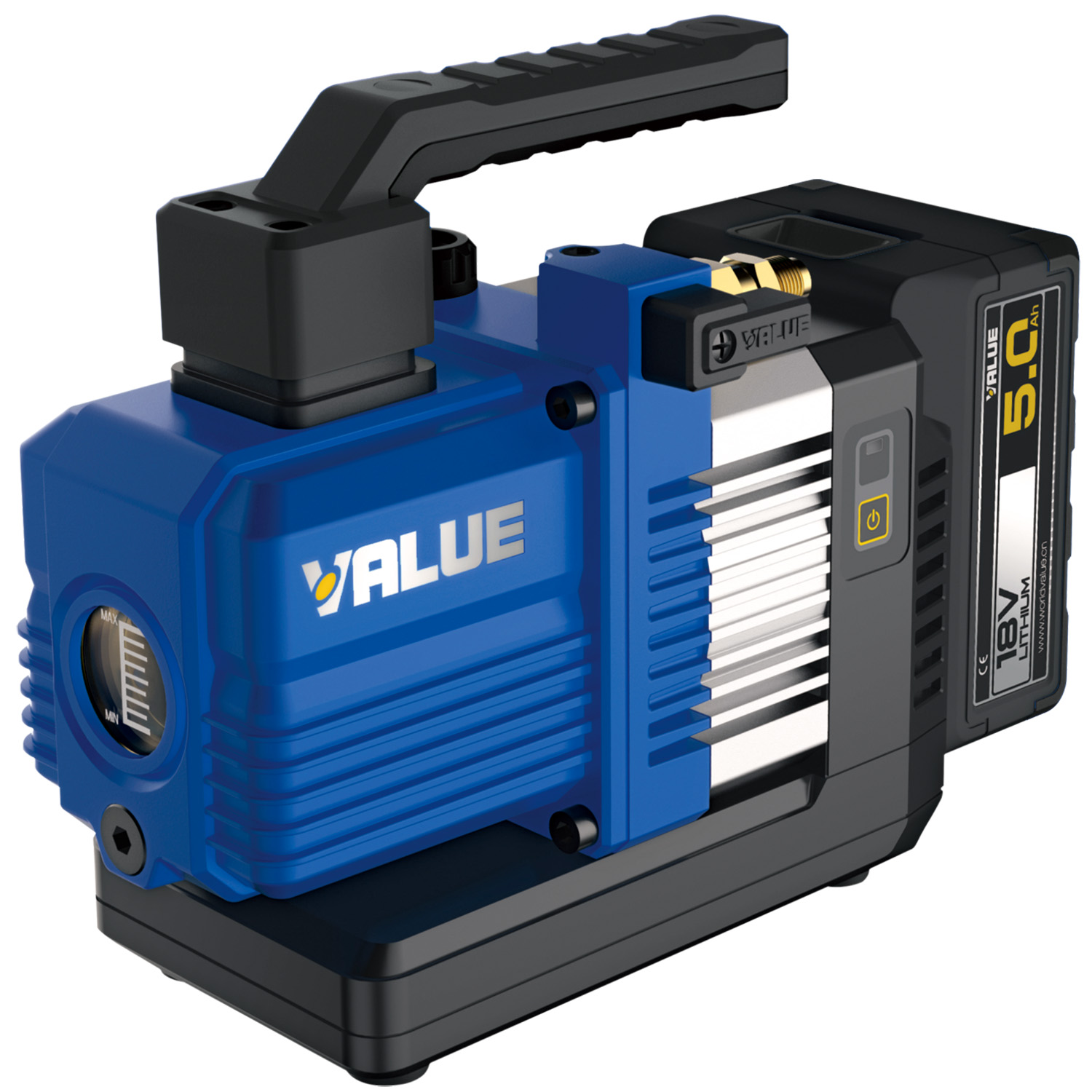 Vacuum pump VRP-2DLi - two stages, battery operated, flow rate 57 liters/minute, also suitable for R32 and A2L refrigerants (2 batteries included)