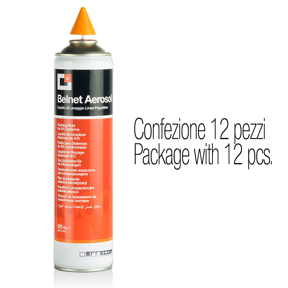 Refrigeration Lines Flushing Fluid with Rubber Cone - BELNET AEROSOL - 600 ml - Package # 12 pcs.