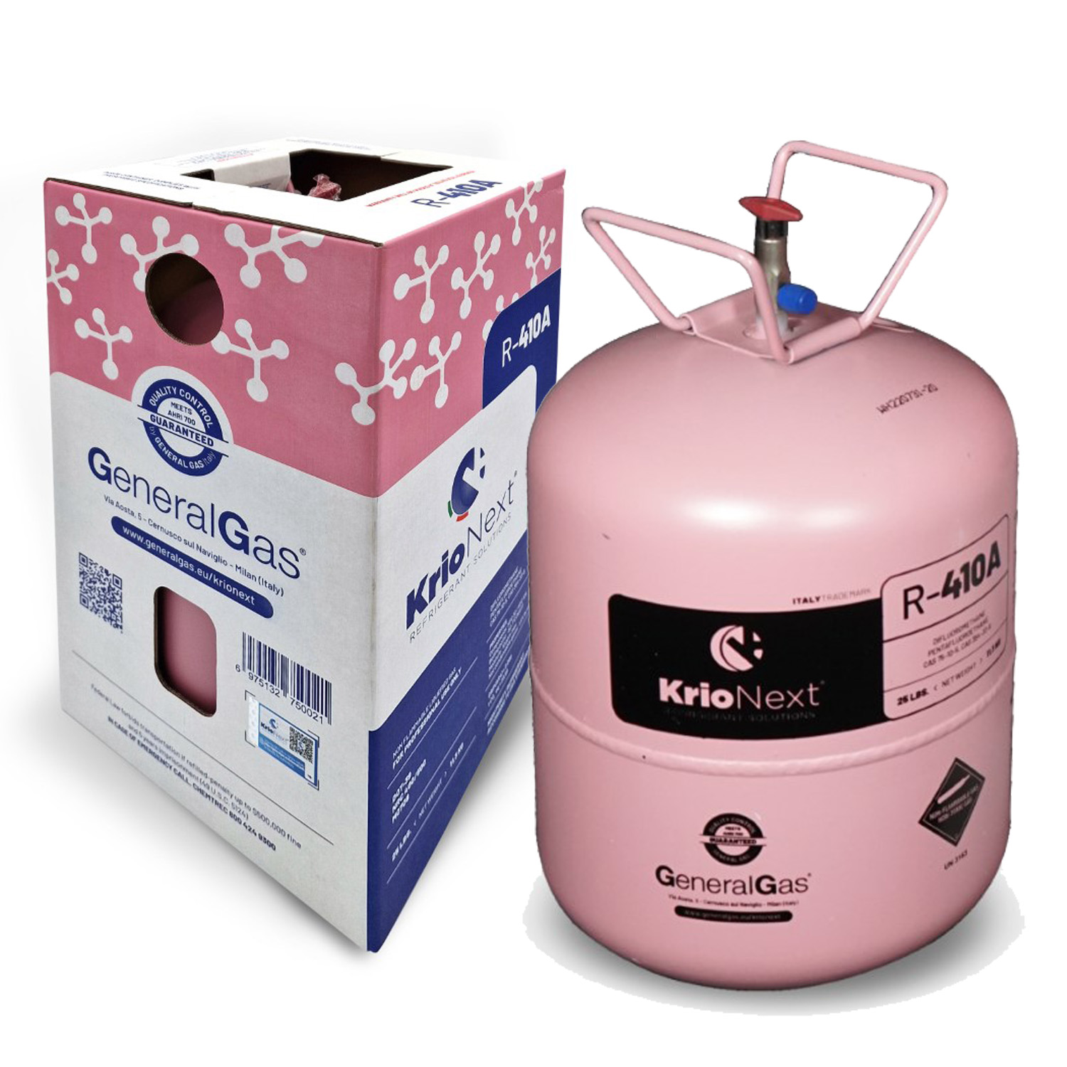R410A KrioNext® 410A - in DOT39 non-refillable cylinder 13,77 Lt / 35 Bar - 11,3 Kg - Quality meets AHRI700-2019 USA standard (guaranteed by lab of GeneralGas Zhejiang Co. LTD.)