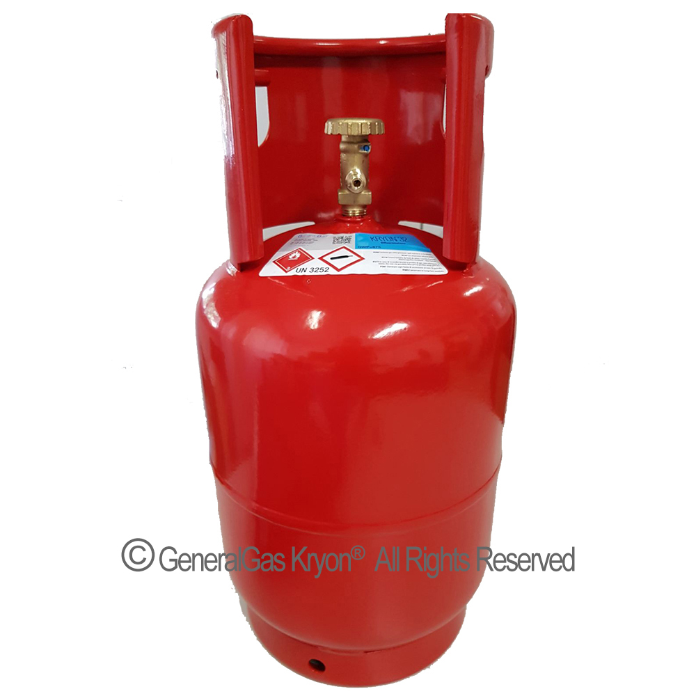 Empty refillable cylinder for flammable refrigerants T-PED 13,6 Lt. - 42 bar fitted with single phase valve 17E outlet 1/2-16 ACME LH + Safety Device