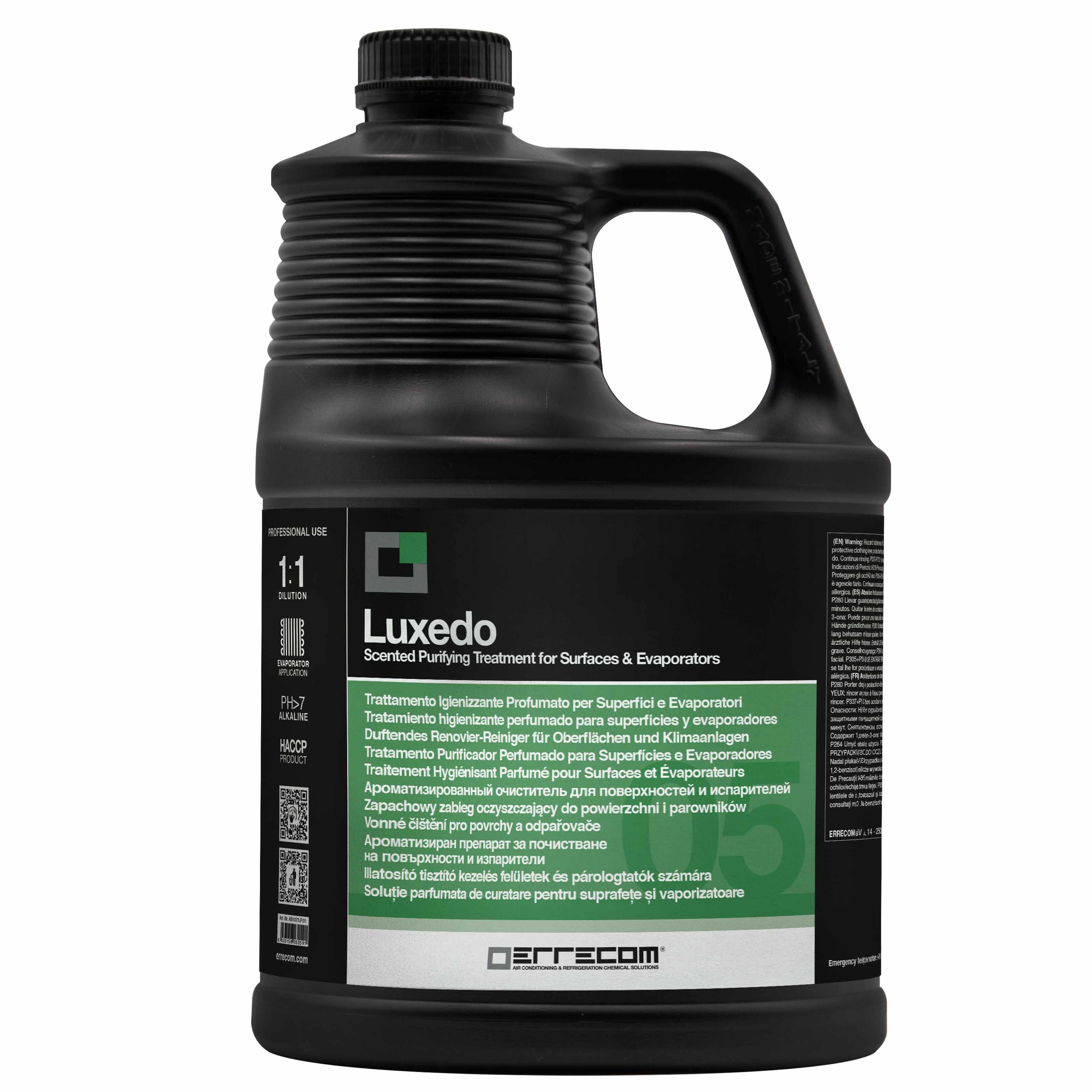 2 x Purifying treatment for Surfaces and Evaporators - Ready to Use - LUXEDO - 5 lt - Package # 2 pcs. - Disinfectant registered in Germany (N-69541)
