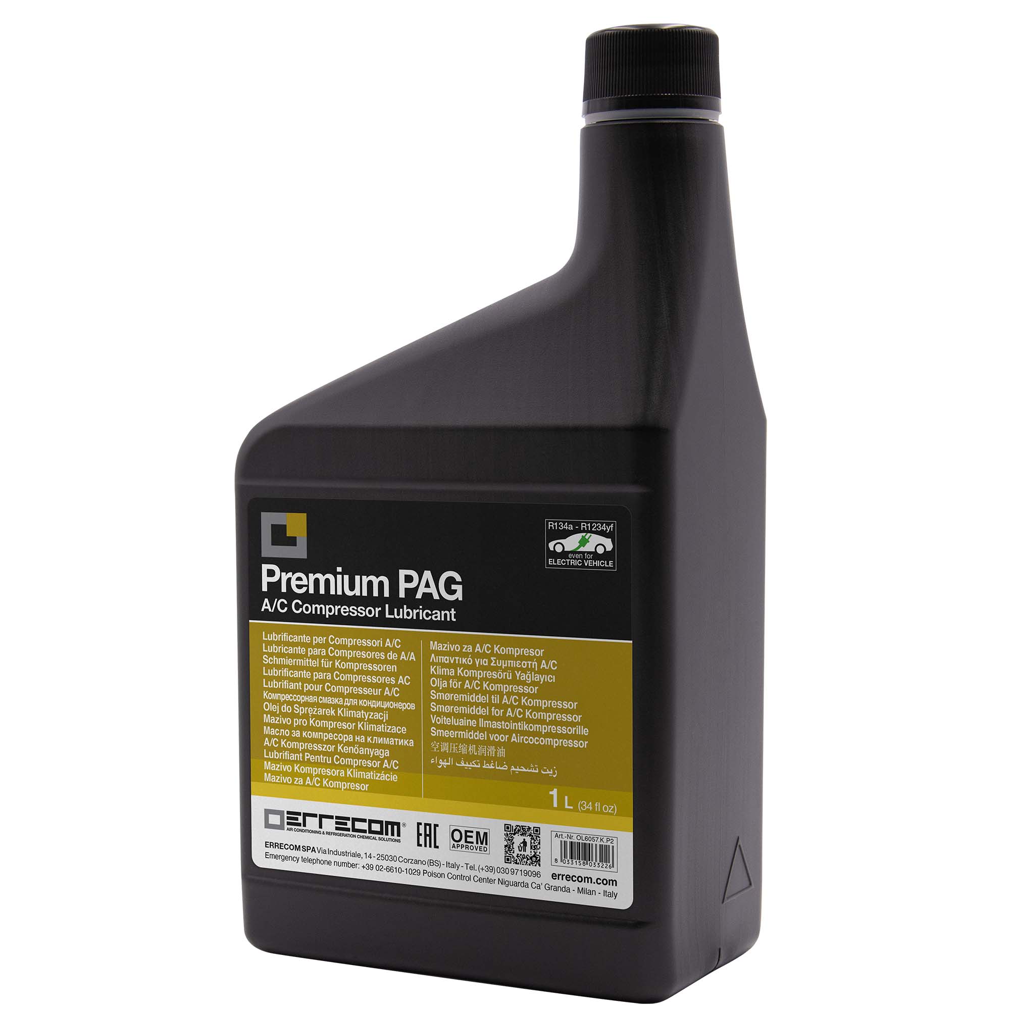 12 x Universal AUTO PREMIUM PAG Lubricant oil - Plastic Tank 1 lt - Package # 12 pcs (total 12 liters)