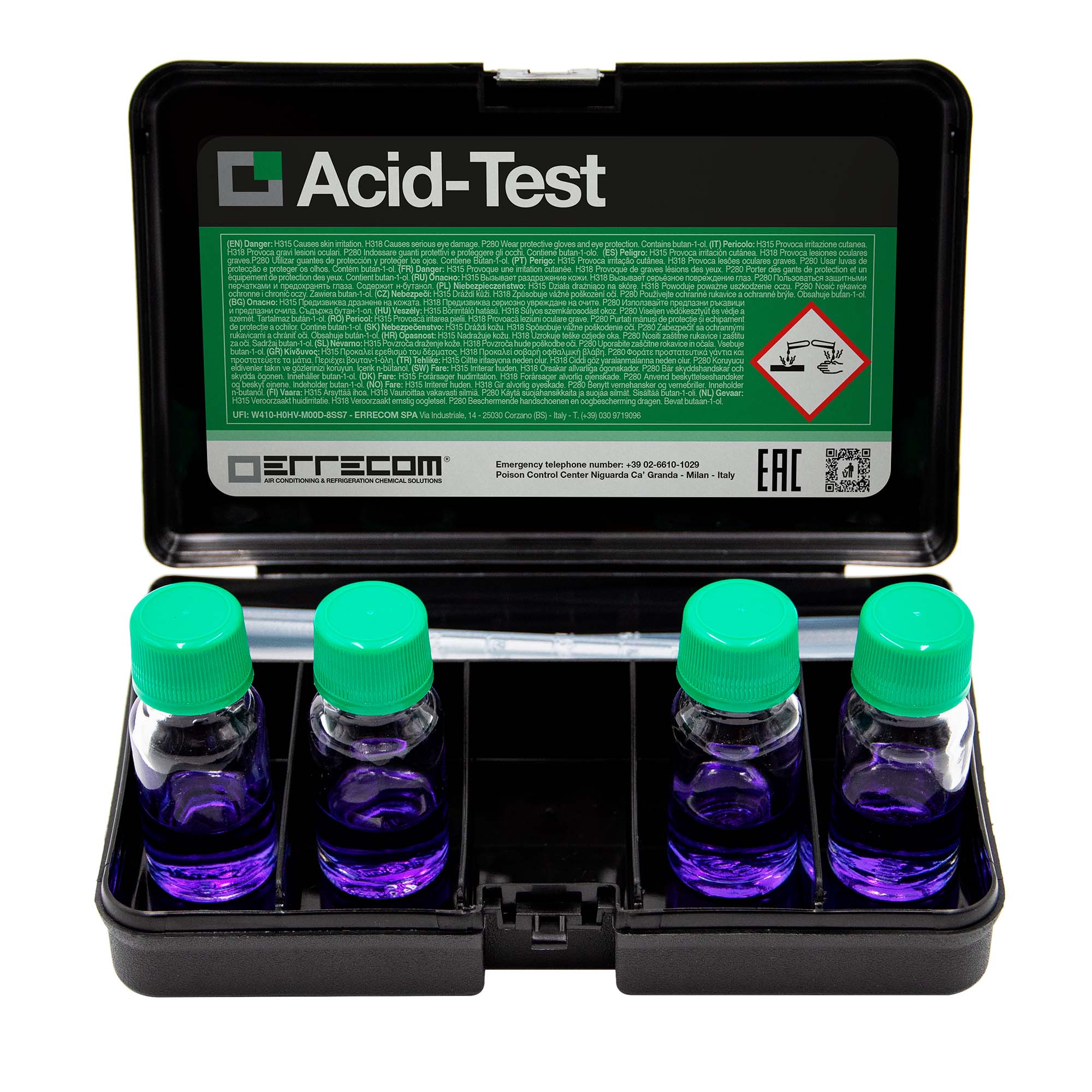 Acid Test Kit for Lubricants - ACID TEST - kit suitable for 4 tests 