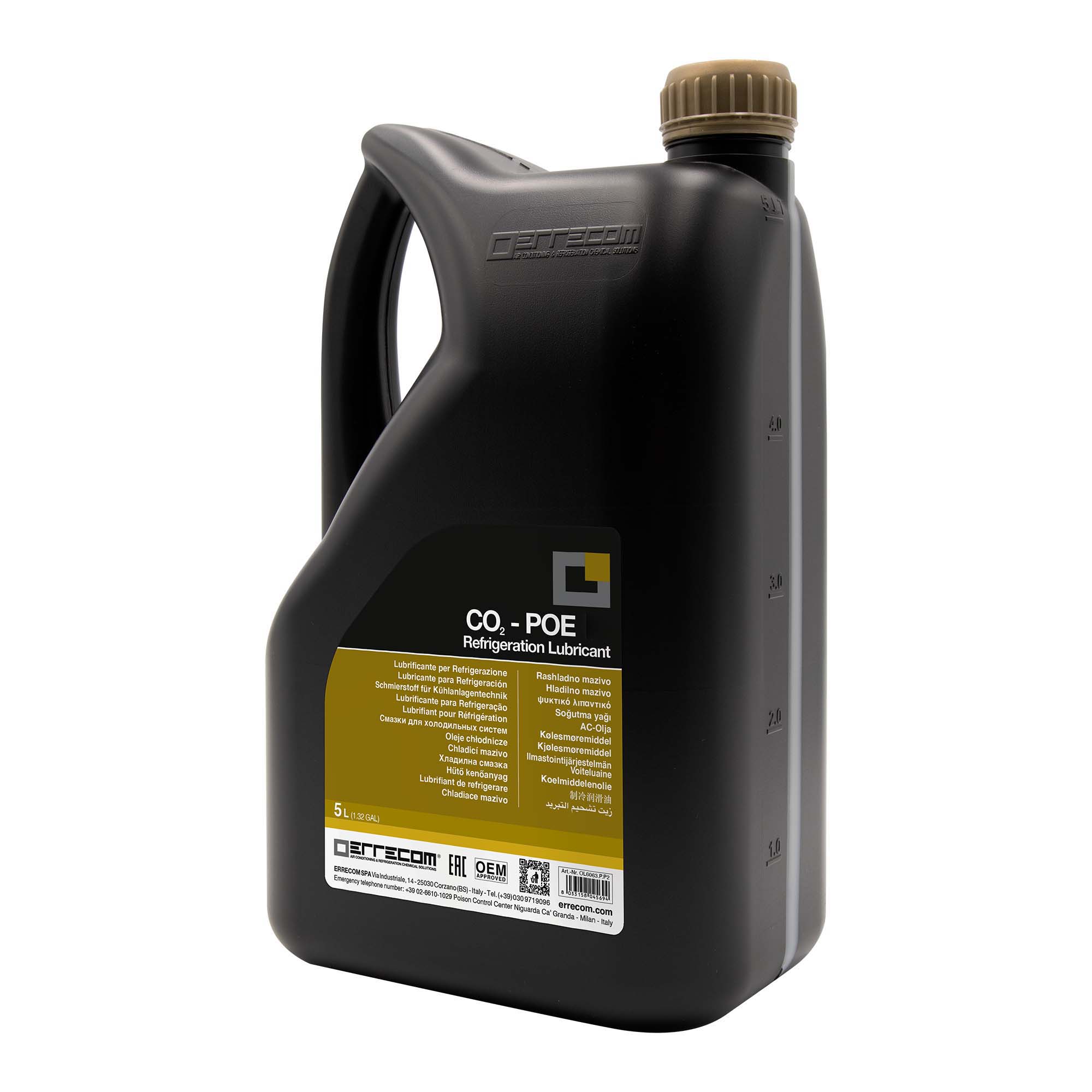 2 x Olio lubrificante Refrigerazione Polyol Estere (POE) specifico per CO2 Errecom 55 - Tanica in Plastica da 5 lt. - Confezione n° 2 pz. (totale 10 litri)