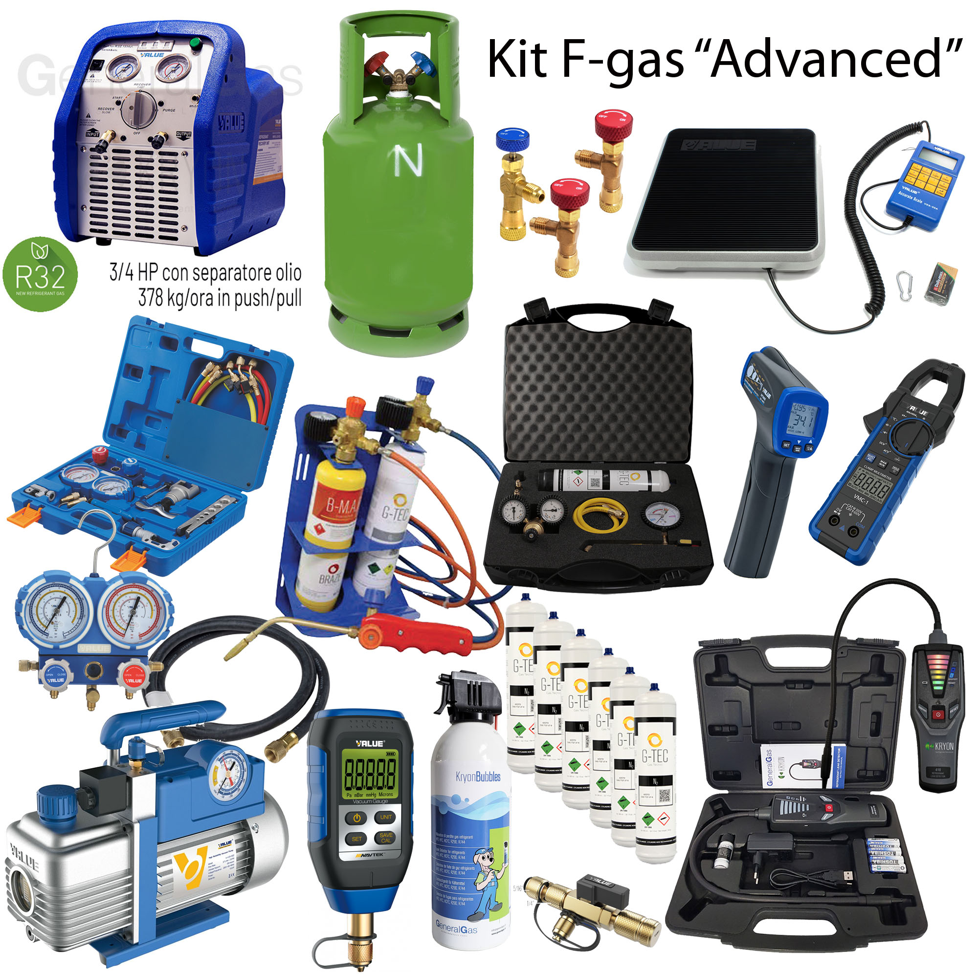 Kit ADVANCED F-GAS: attrezzature HVACR in kit completo (riferimento Regolamento CE2015/2067) - Foto 1 
