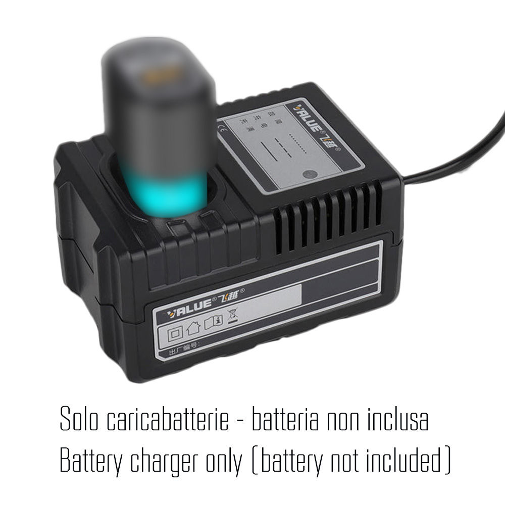 VALUE Caricabatterie di ricambio per batterie litio VET-19Li, VTE-29D, VTE-42D, VTB-22L