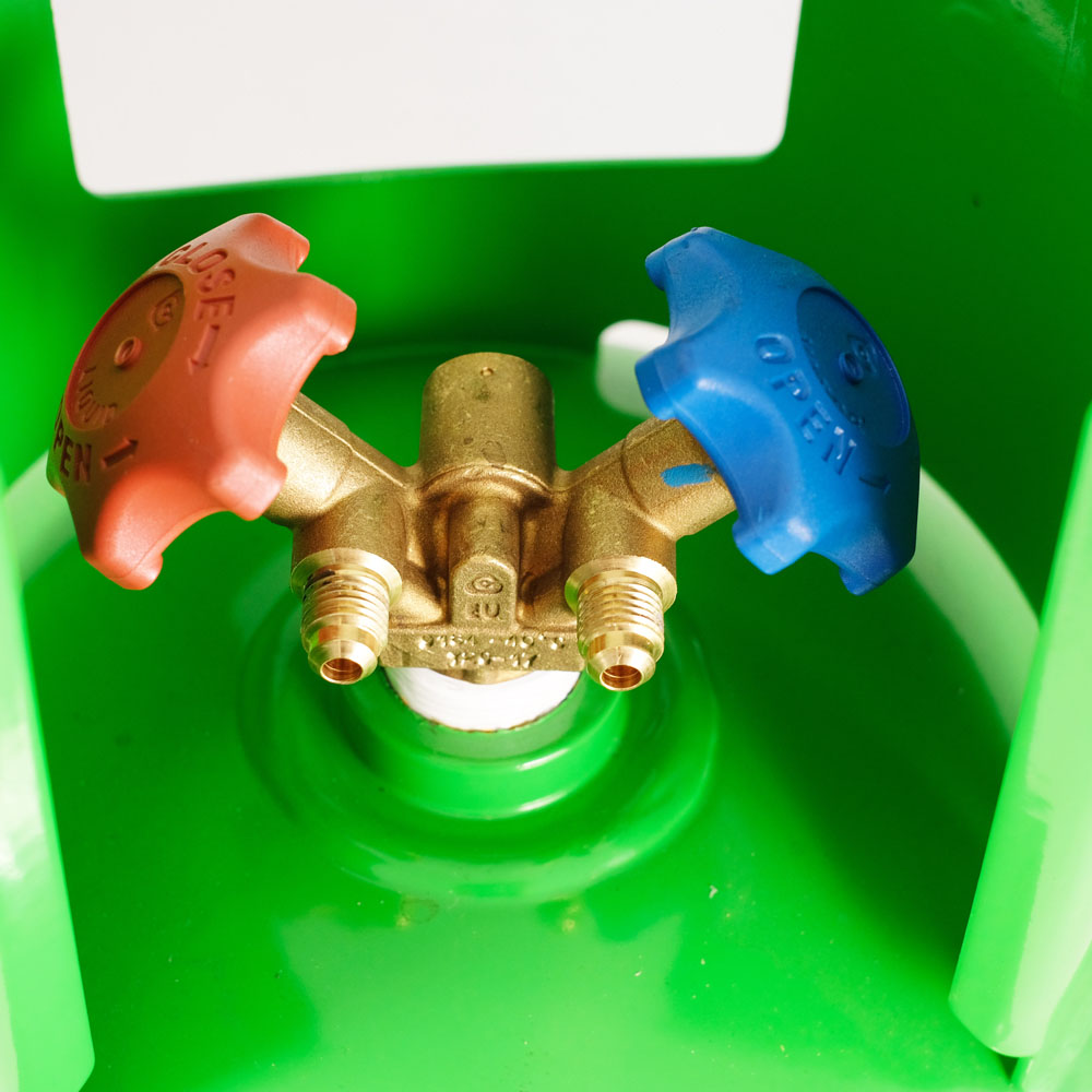 Valvola gas refrigeranti bifase (liquido + gas) per refrigeranti A1, a  Y con doppia uscita 1/4 - Foto 1 